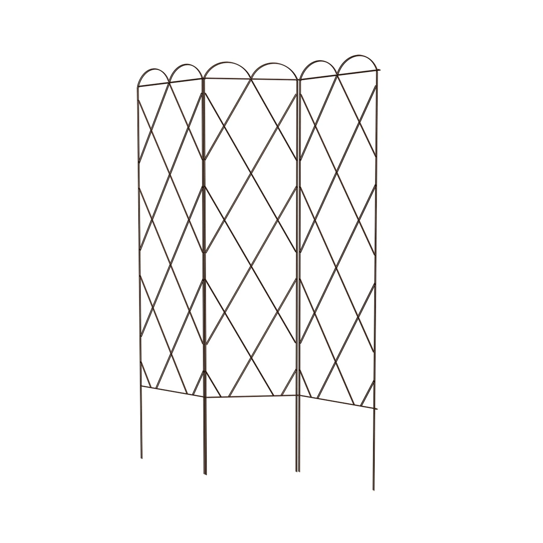 PANACEA PRODUCTS Panacea 60" H Rustic 3 Panel Exp Pea Trellis Rust — Single Unit