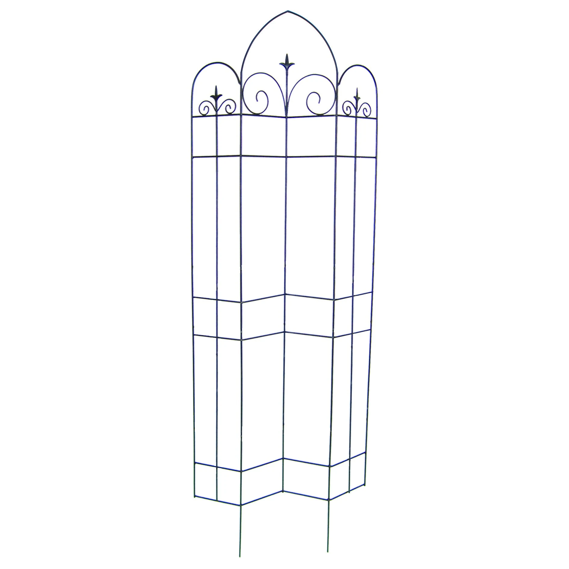 PANACEA PRODUCTS Panacea 72"x24" Offset Finial Trellis Black — Single Unit