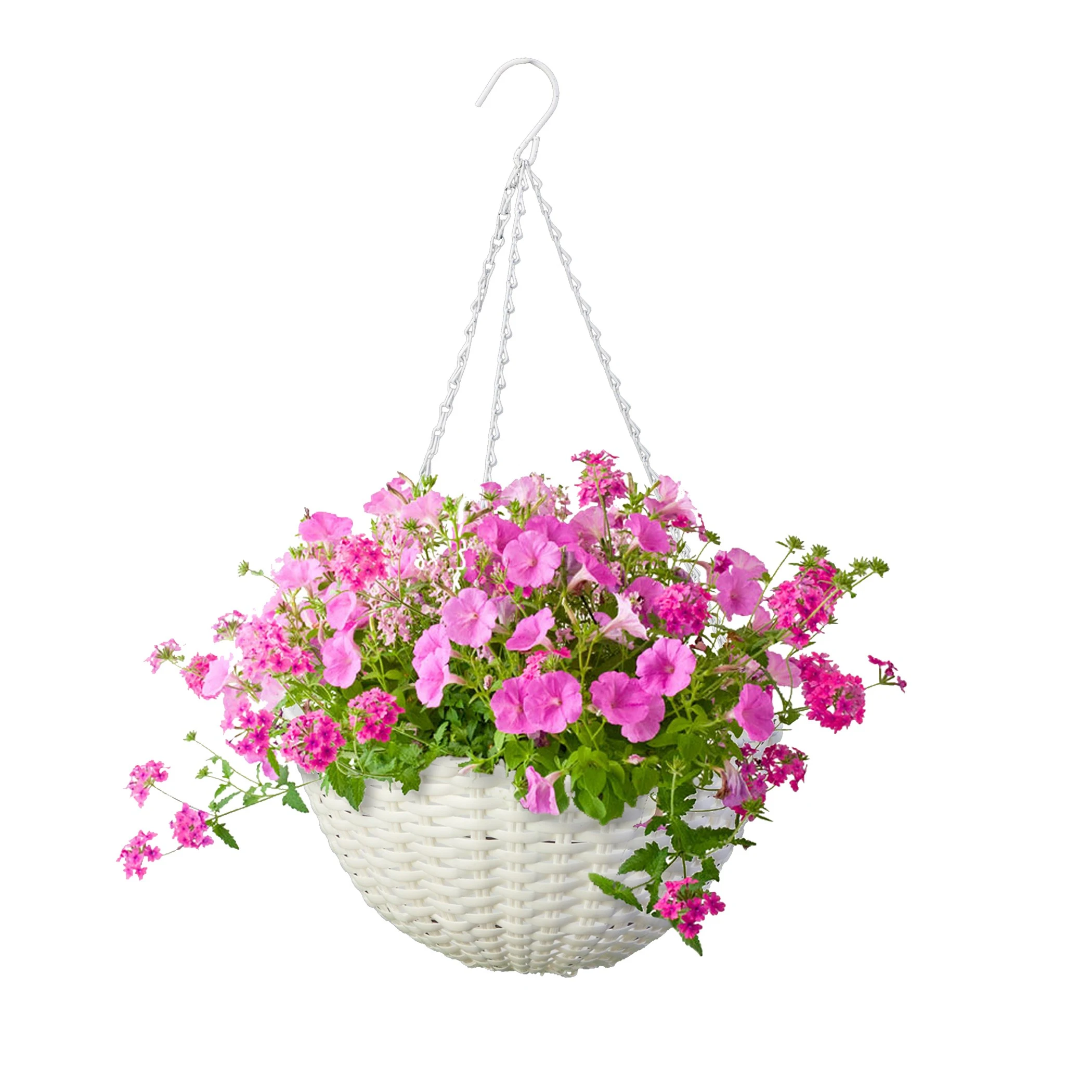 PANACEA PRODUCTS Panacea 14" Resin Woven Hanging Basket White — Single Unit