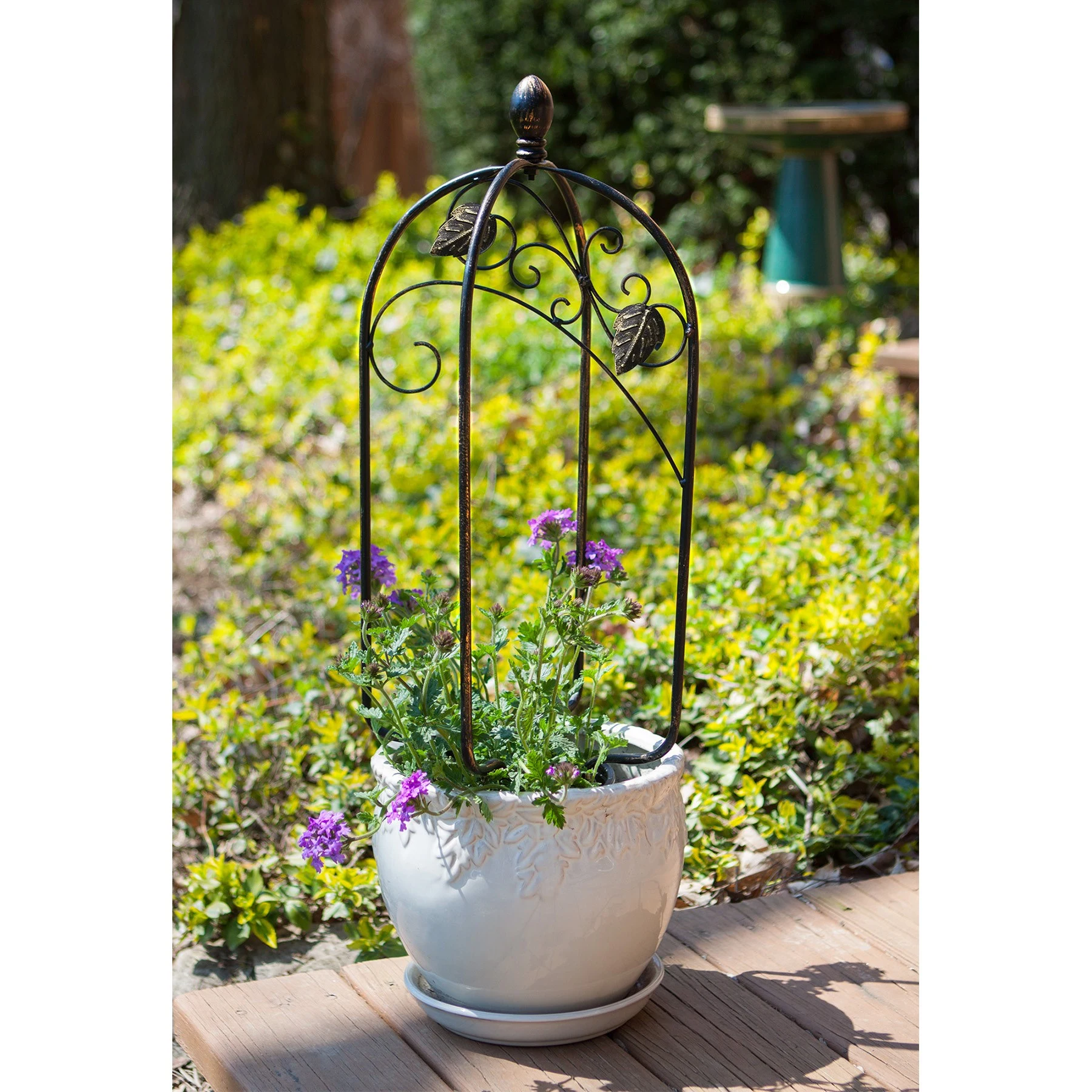 PANACEA PRODUCTS Panacea 24" Trellis Top Scroll & Ivy Pot Topper — Single Unit