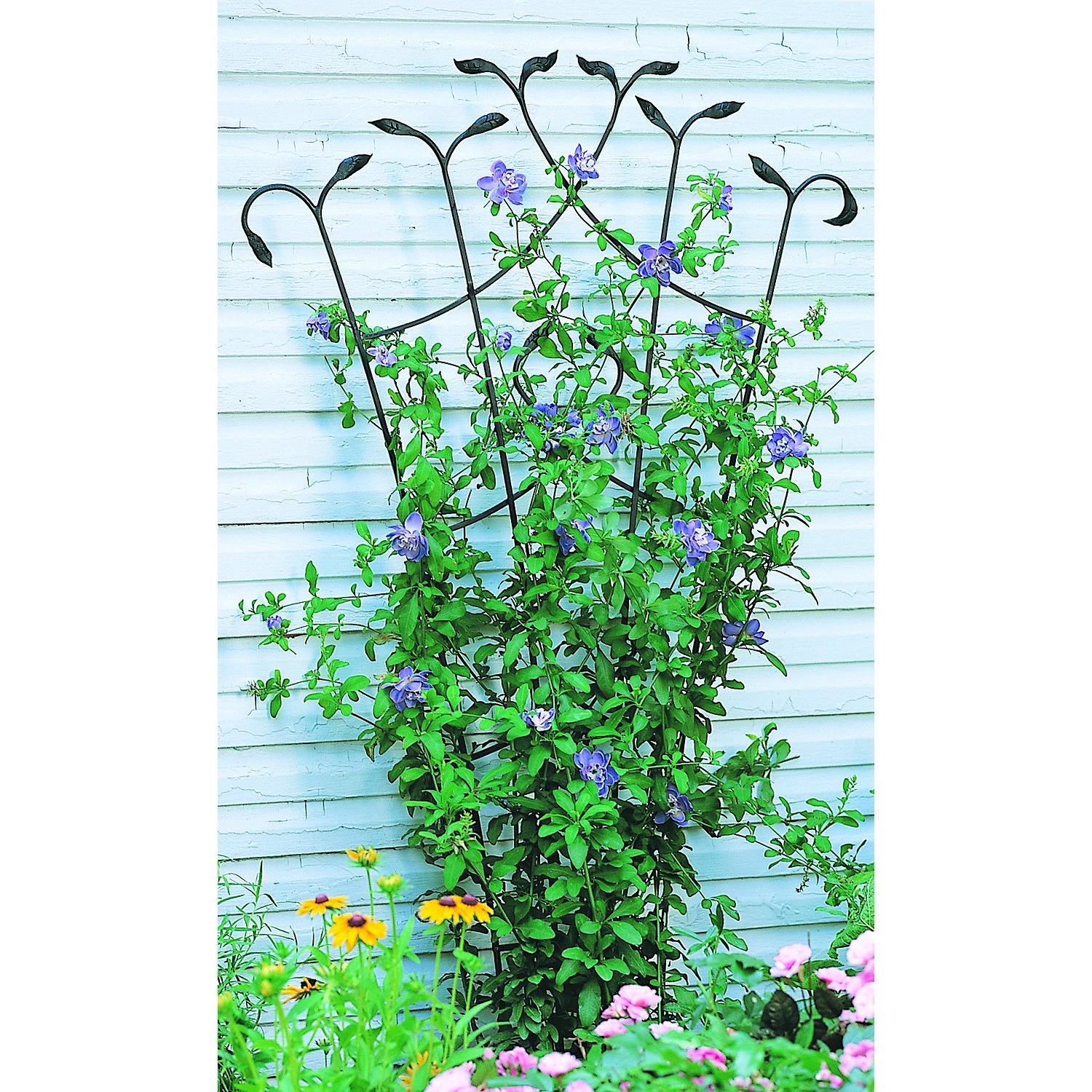 PANACEA PRODUCTS Panacea 80" Black Forged Fan Trellis With Leaves — Single Unit
