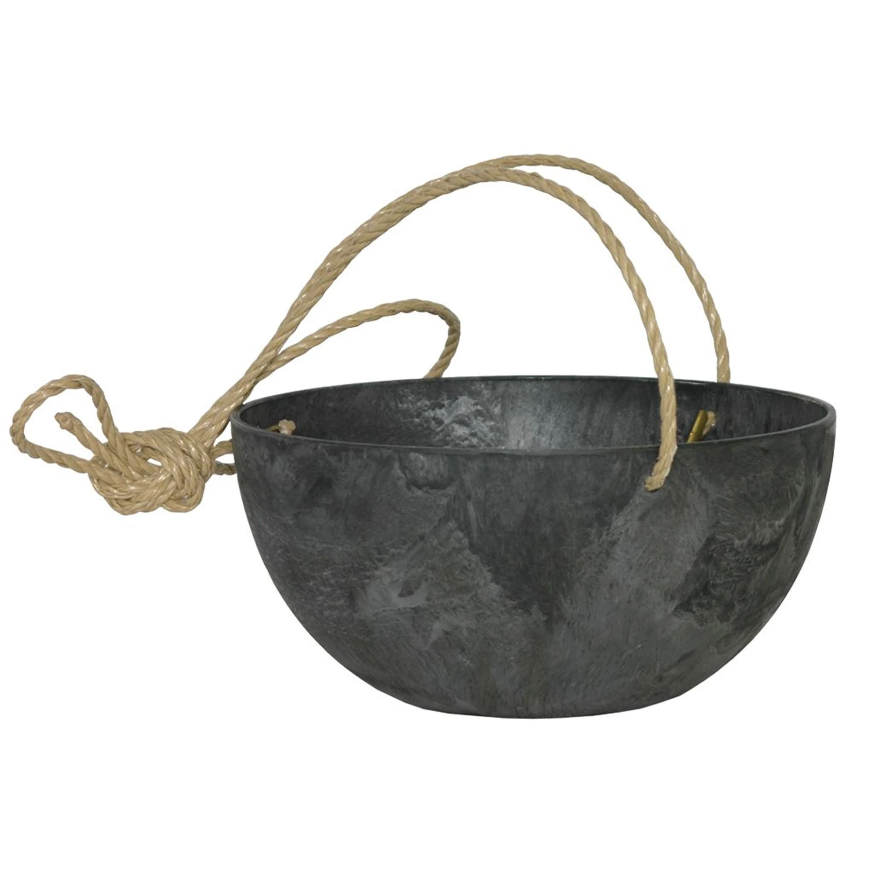 NOVELTY MANUFACTURING COM ArtStone 10" Napa Hanging Bowl with Rope Black — Single Unit
