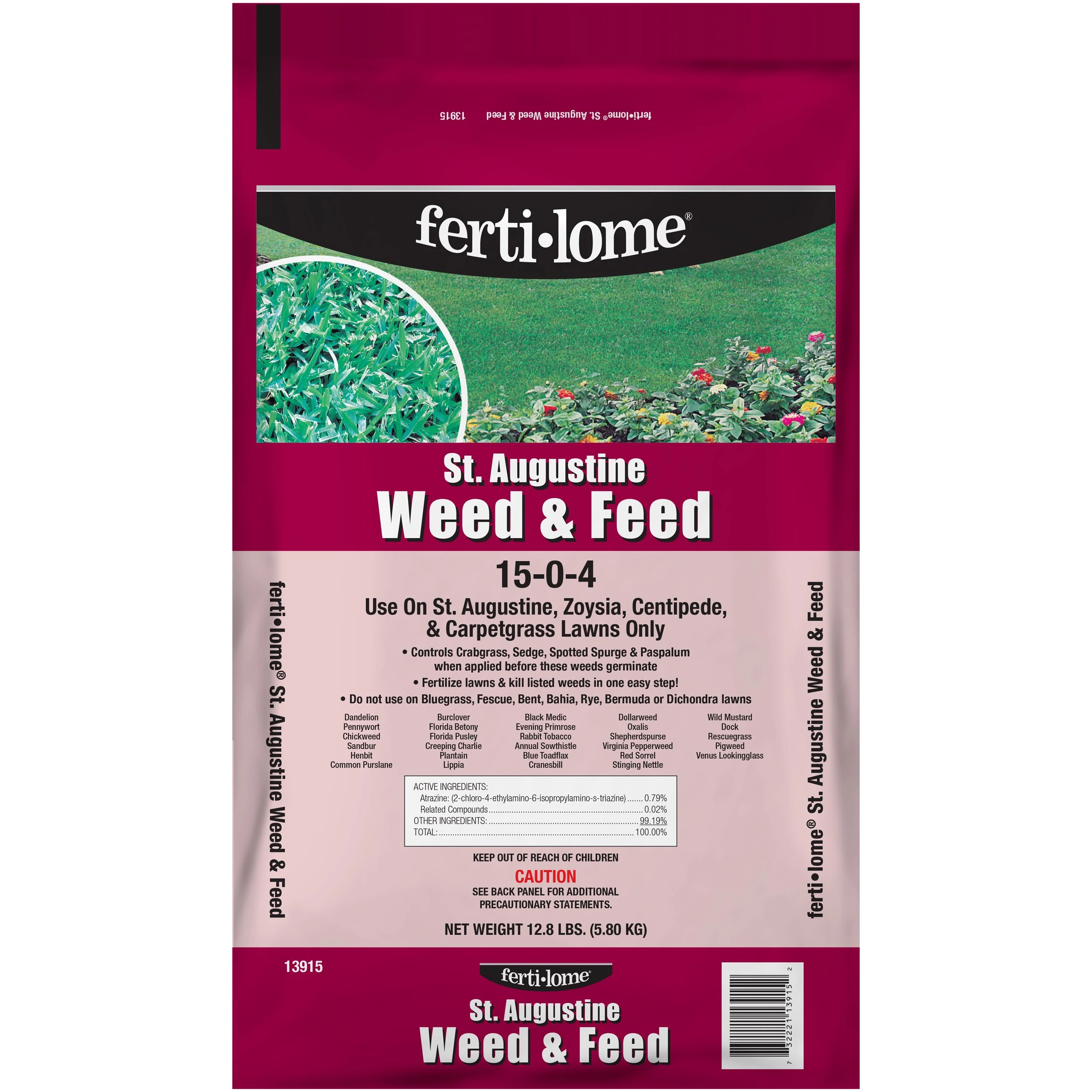 VOLUNTARY PURCHASING GROUP Fertilome 12.8# St. Augustine Weed & Feed 15-0-4 — Single Unit