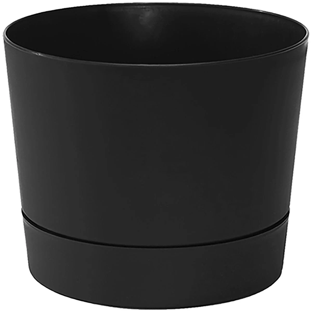 NOVELTY MANUFACTURING COM Majestic 4.5" Low Profile Planter Black Matte Finish with Tray — Single Unit