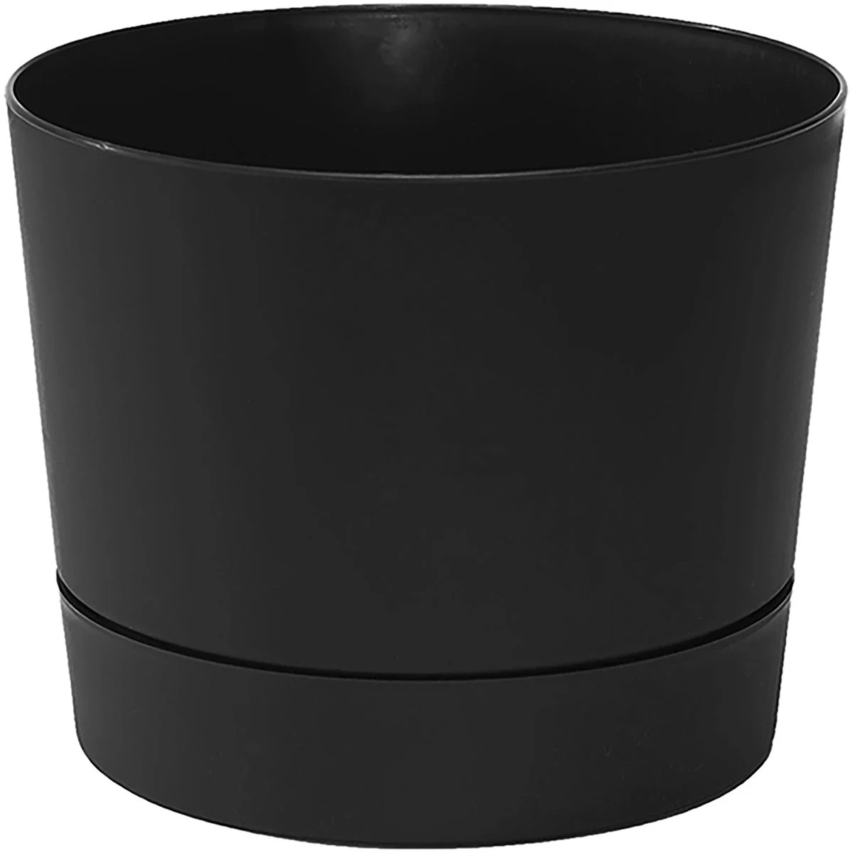 NOVELTY MANUFACTURING COM Majestic 8.5" Low Profile Planter Black Matte Finish with Tray — Single Unit