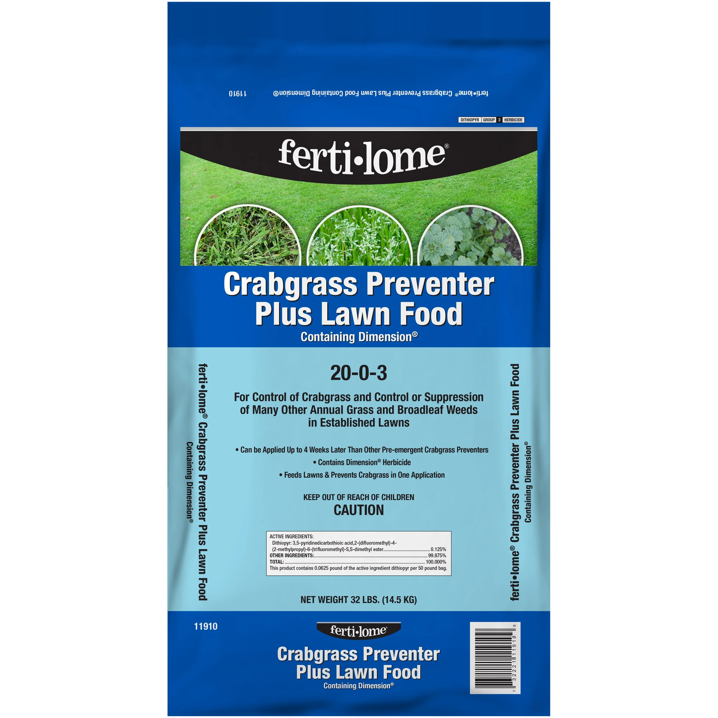 VOLUNTARY PURCHASING GROUP Fertilome 32# Crabgrass Prevent & Lawn Food w/ Dimension 20-0-3 — Single Unit