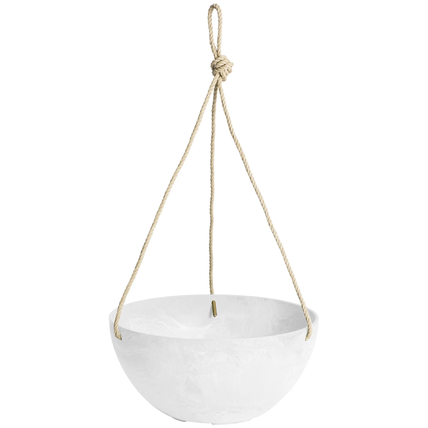 NOVELTY MANUFACTURING COM ArtStone 12" Napa Hanging Bowl with Rope White — Single Unit