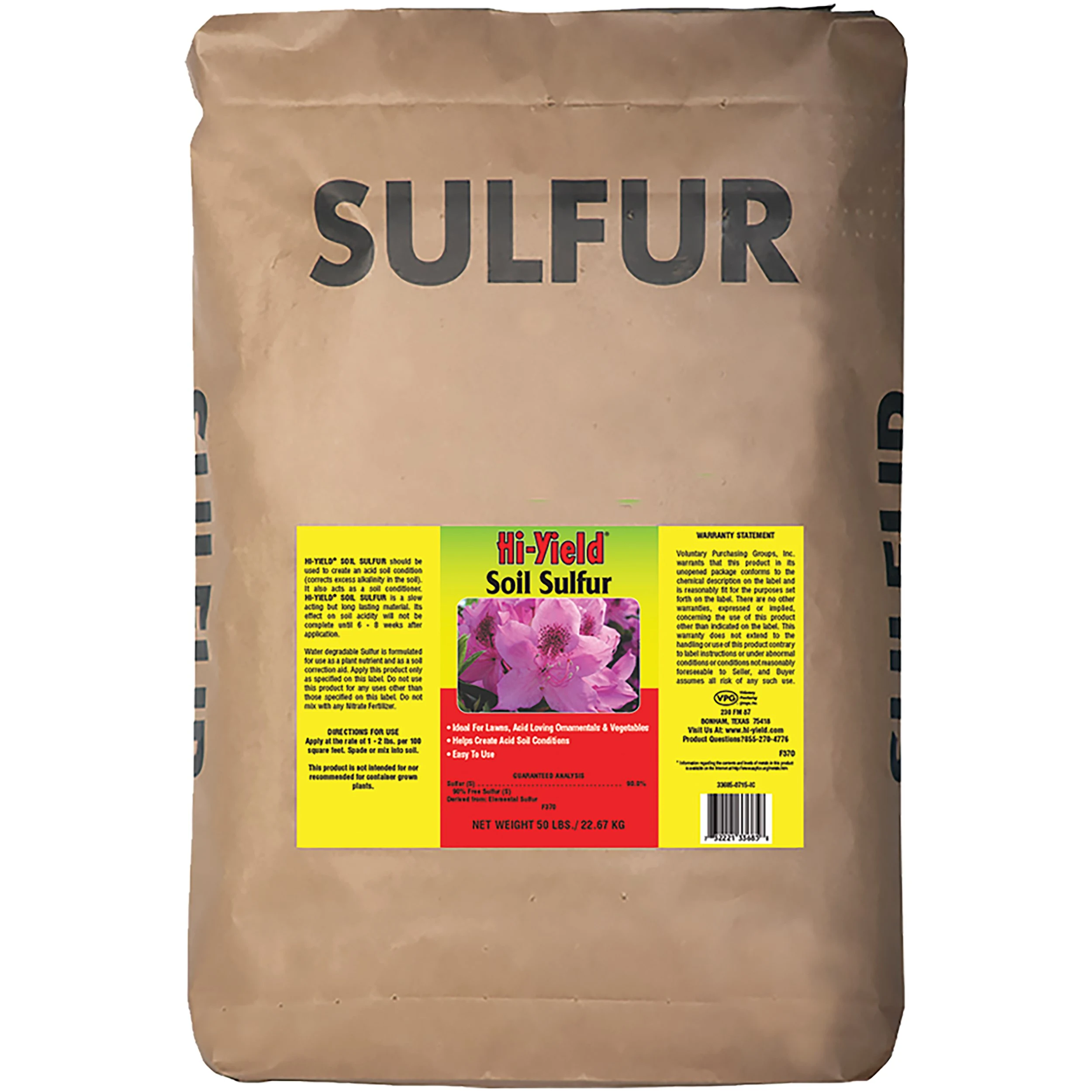 VOLUNTARY PURCHASING GROUP HiYield 50# Soil Sulfur [Keyword: Sulphur] — Single Unit