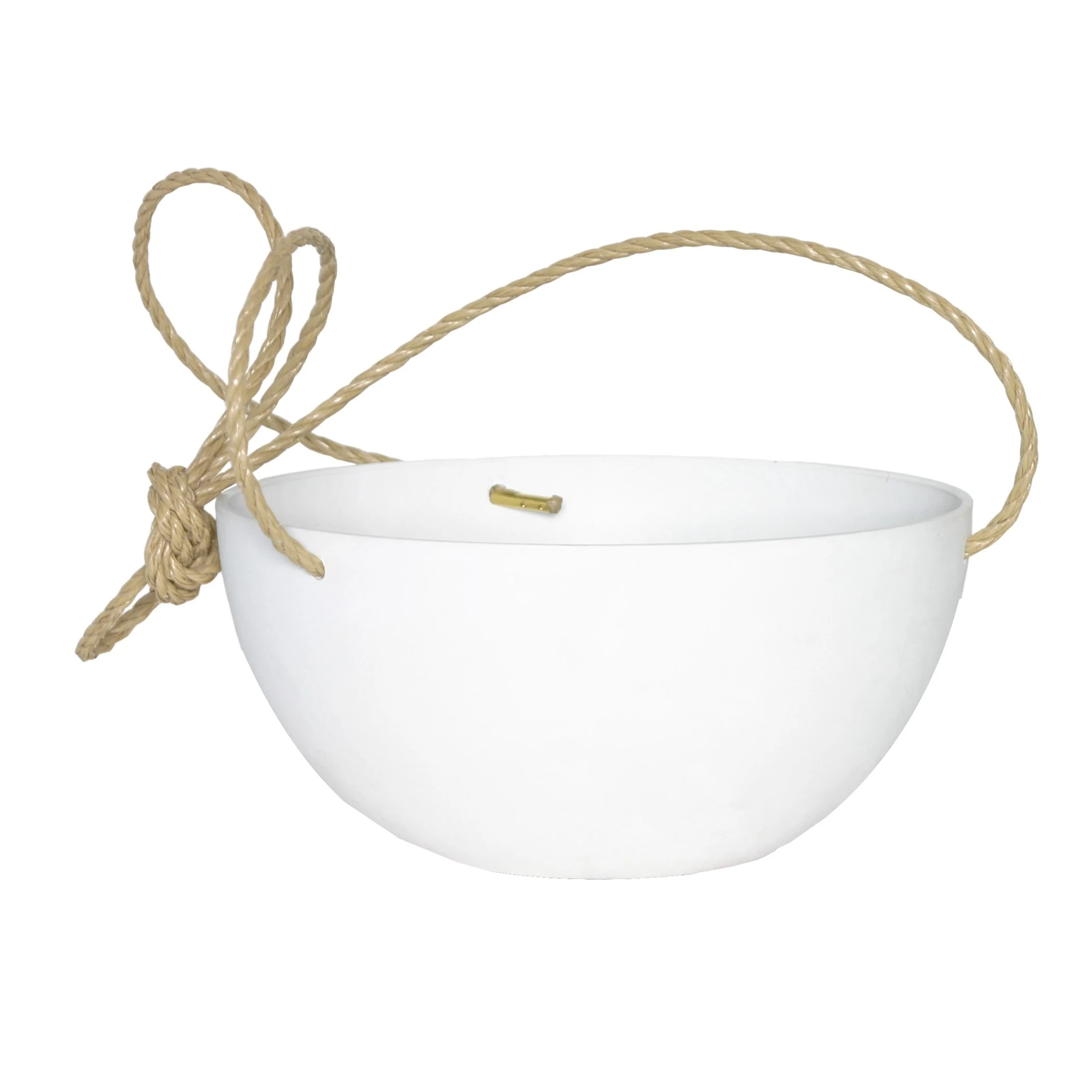 NOVELTY MANUFACTURING COM ArtStone 10" Napa Hanging Bowl with Rope White — Single Unit