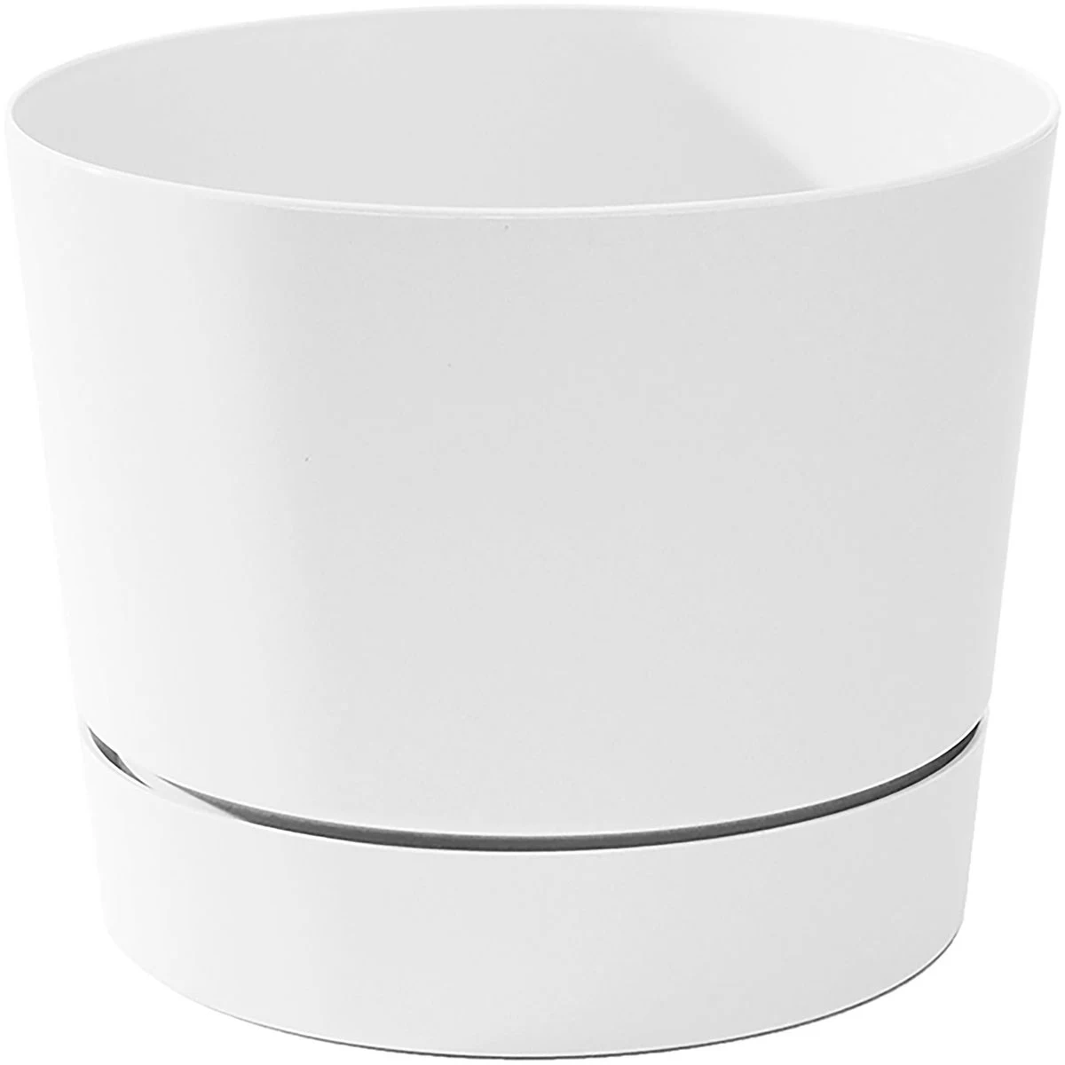 NOVELTY MANUFACTURING COM Majestic 10.5" Low Profile Planter White Matte Finish with Tray — Single Unit