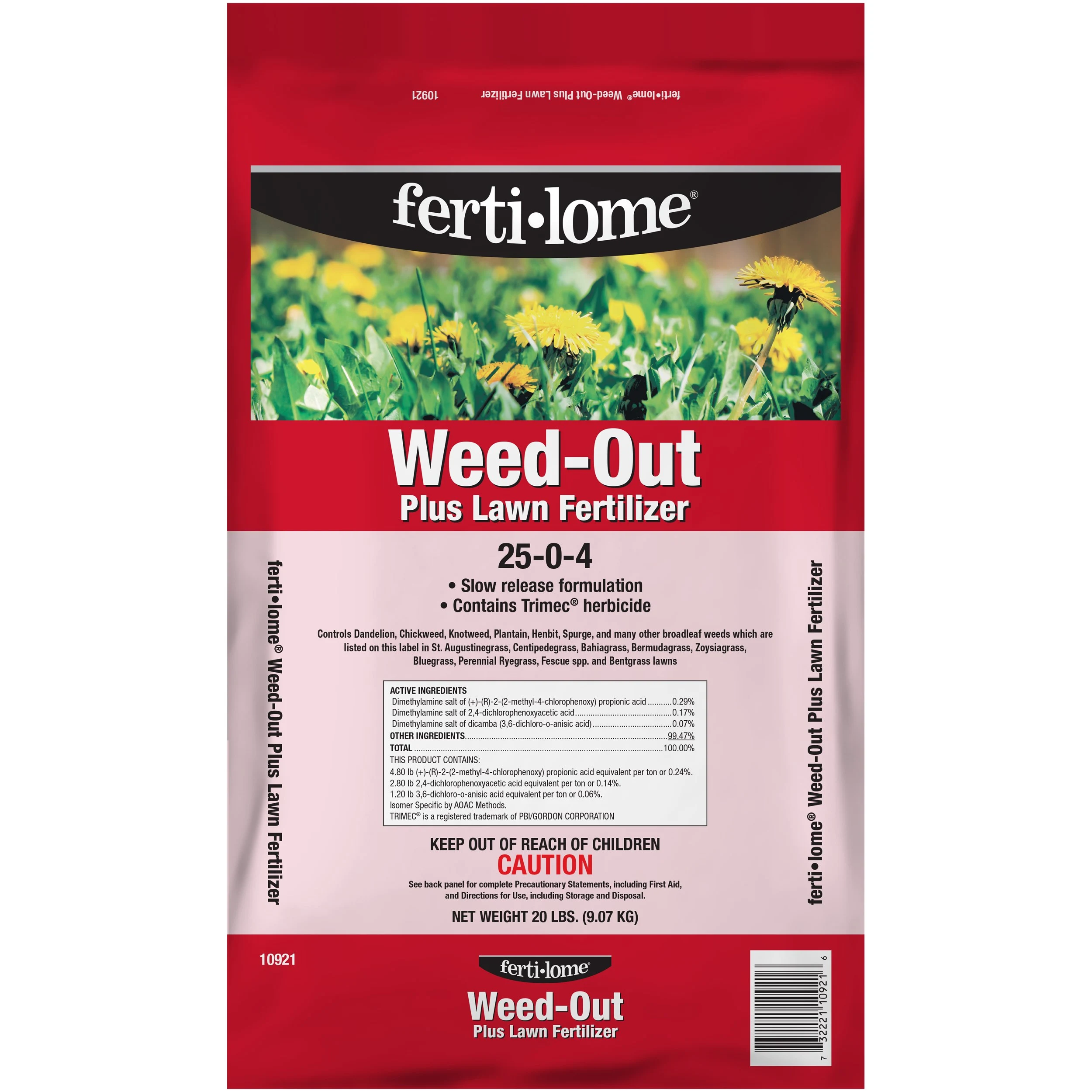 VOLUNTARY PURCHASING GROUP Fertilome 20# Weed Out + Lawn Fertilizer 25-0-4 — Single Unit