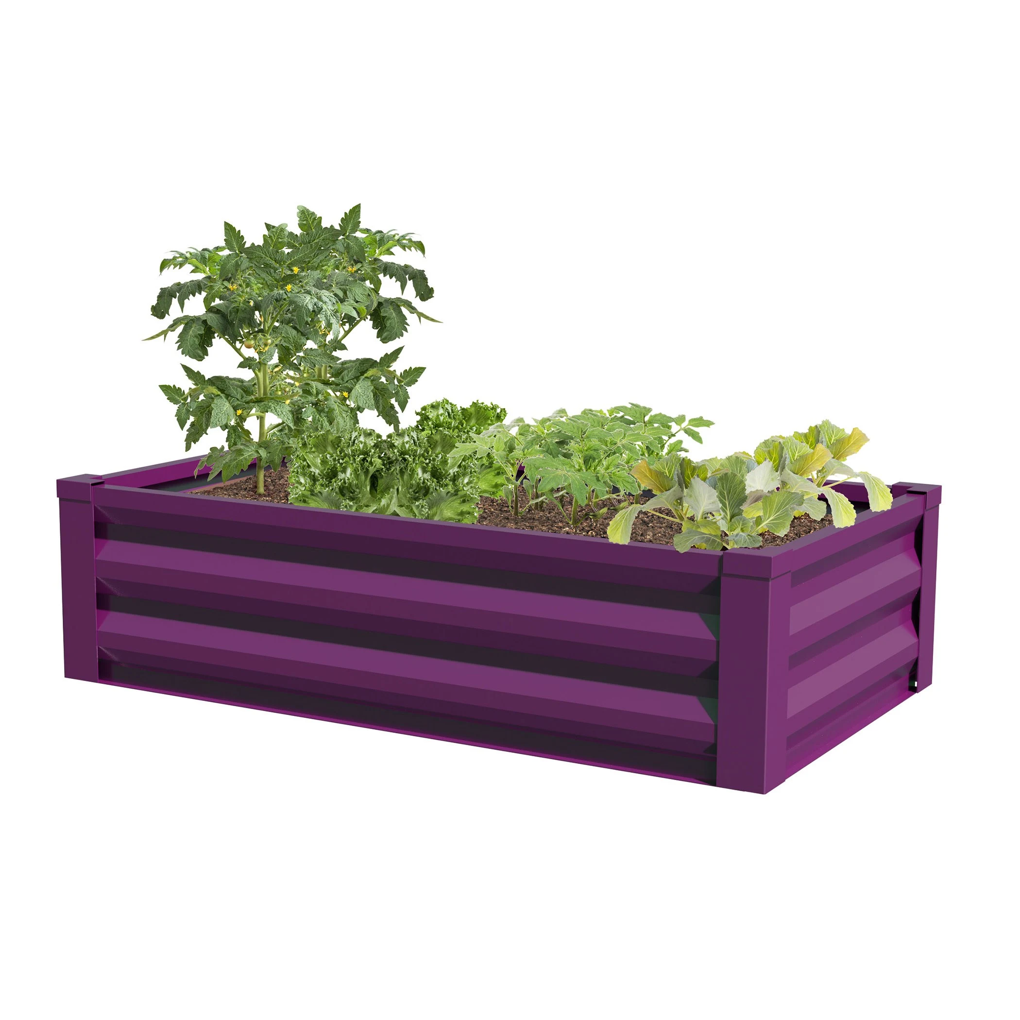 PANACEA PRODUCTS Panacea 47x26x12H Raised Ground Planter Eggplant — Single Unit
