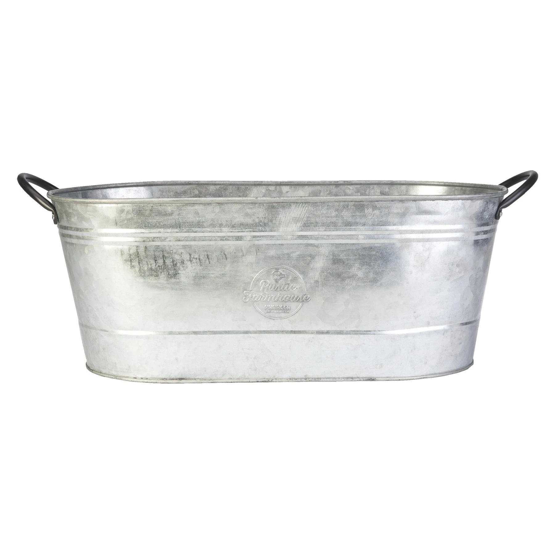 PANACEA PRODUCTS Panacea 16" Oval Washtub Planter Aged Galvanized — Single Unit