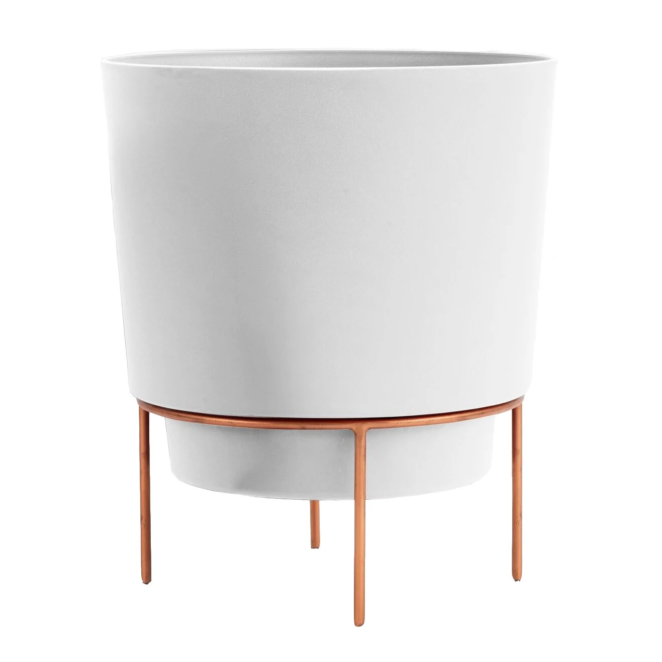 BLOEM, LLC Bloem 10" Hopson Planter Casper White With Metal Stand — Single Unit