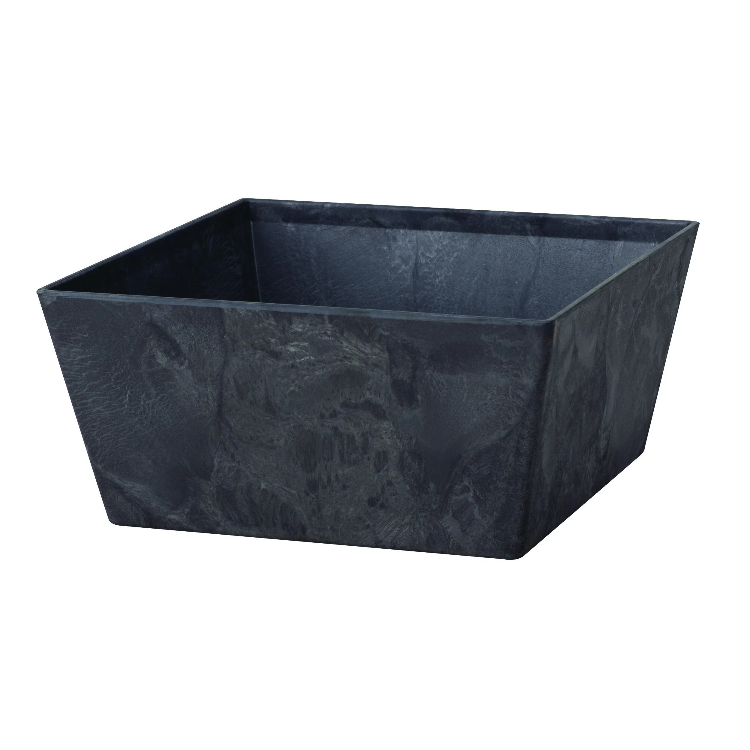 NOVELTY MANUFACTURING COM ArtStone Ella 10" Low Square Planter Black — Single Unit