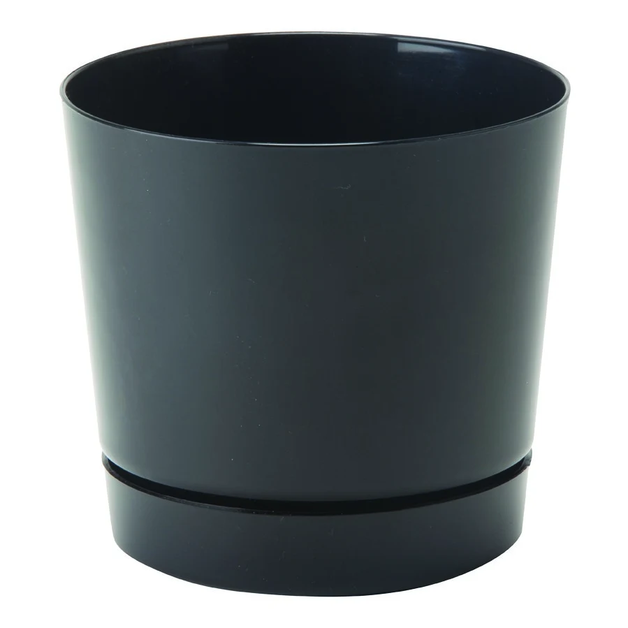 NOVELTY MANUFACTURING COM Majestic 14" Cylind Pot Black Full Depth Glossy — Single Unit