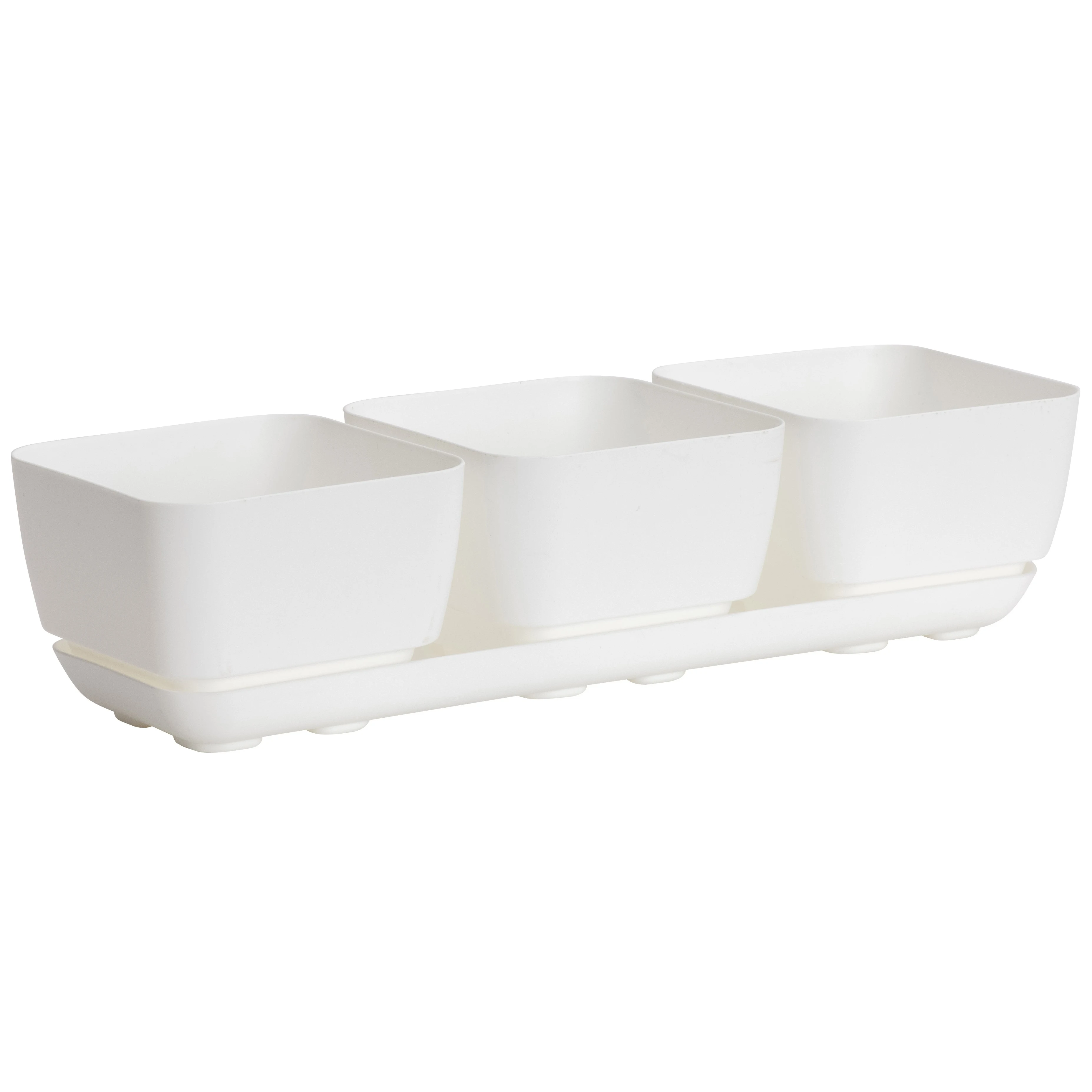 NOVELTY MANUFACTURING COM Majestic Trio Planter White Herb & Succulent Planter — Single Unit