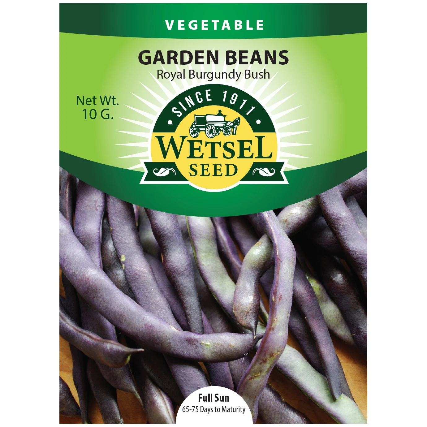 WETSELS PACKET SEEDS Beans, Royal Burgundy Bush 10 Grams — Single Unit