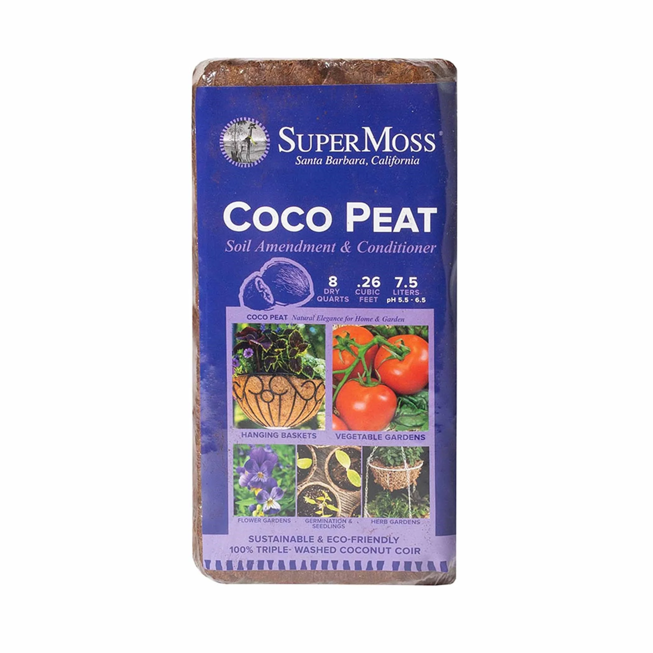 SUPER MOSS SuperMoss 8qt Buffered Coconut Soil Natural — Single Unit
