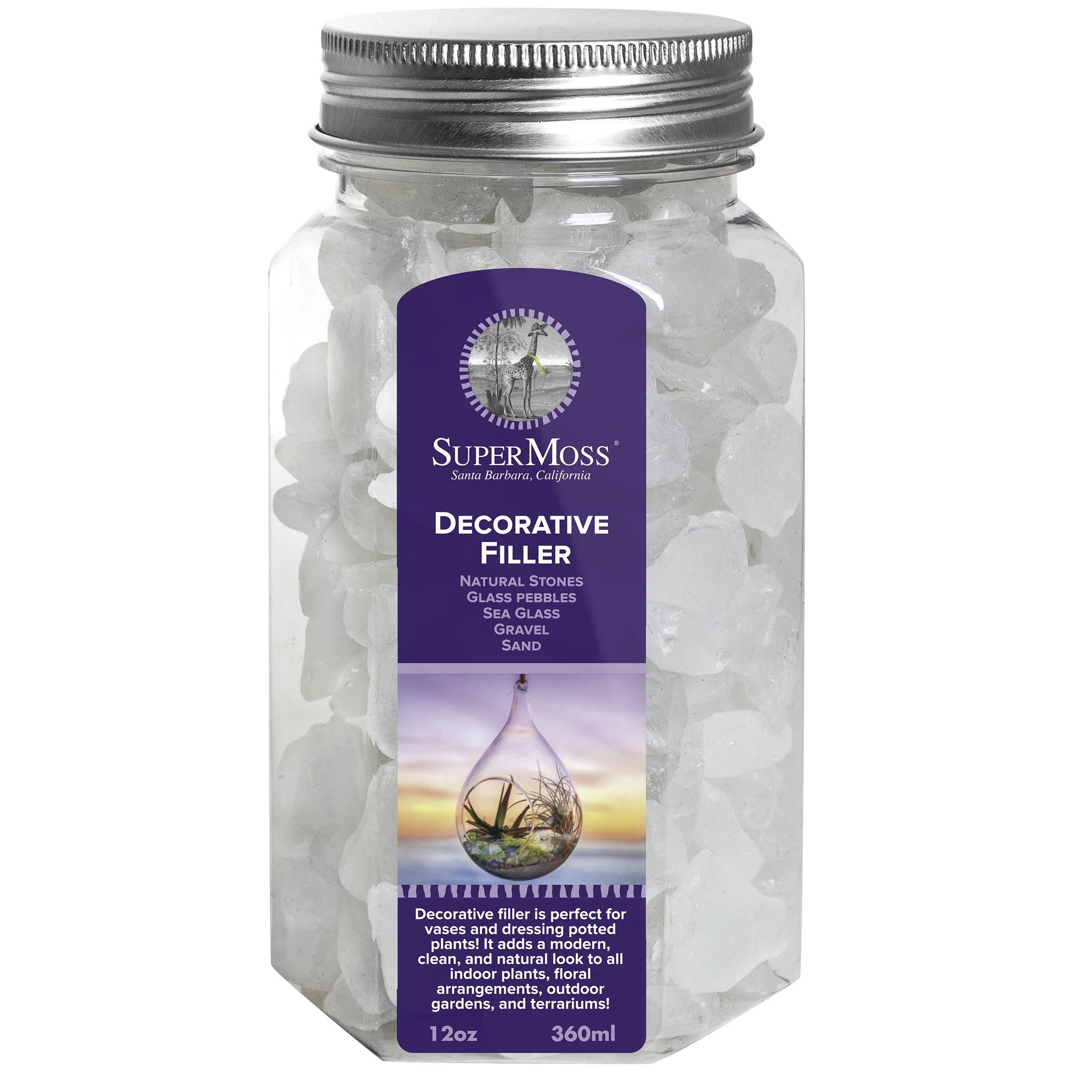 SUPER MOSS SuperMoss 12oz Jar Sea Glass Frosted White — Single Unit