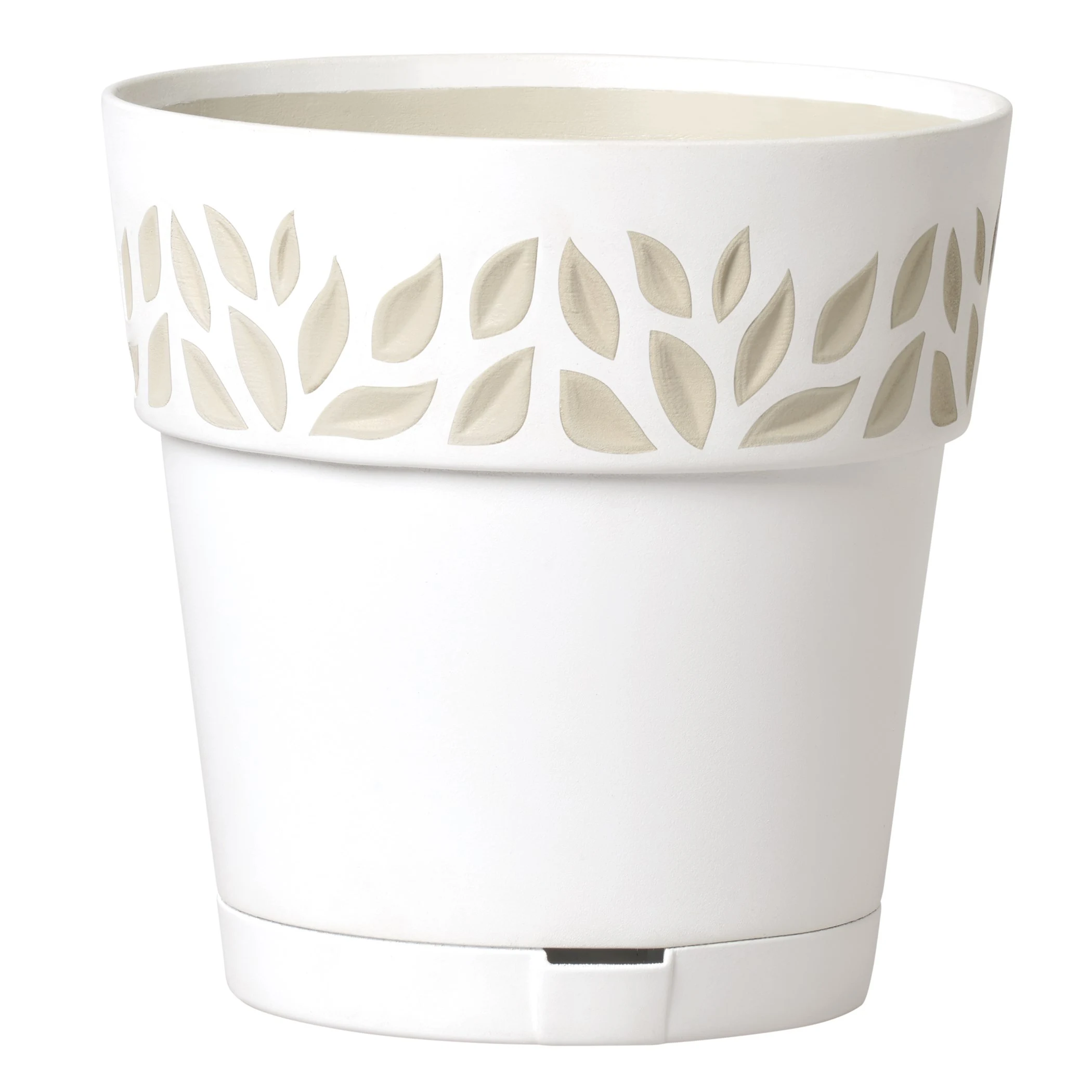 SUMMIT FINANCIAL RESOURCES, L. Deroma 5.9" Leaf Pot Premium Plastic White — Single Unit