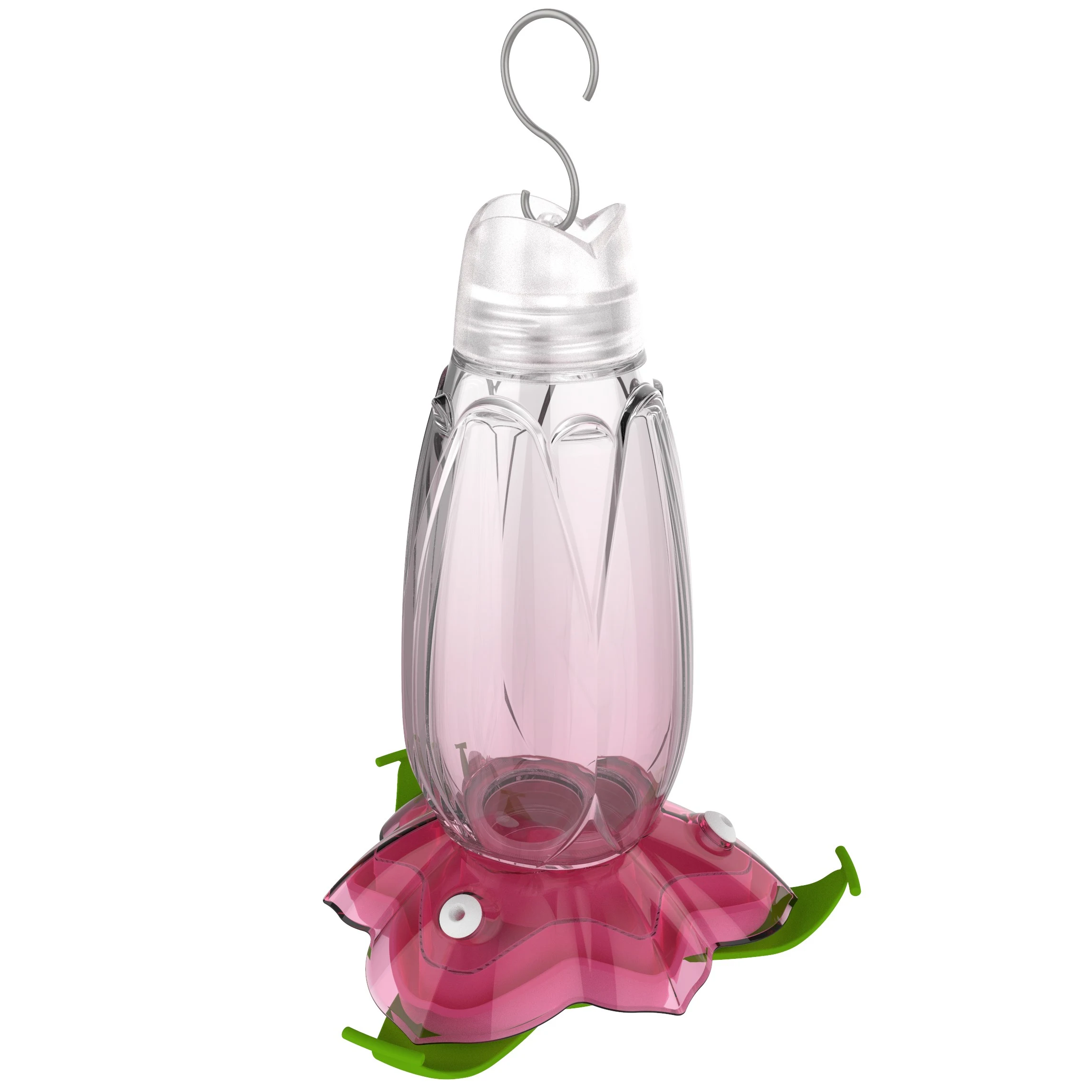 WOODSTREAM CORP Classic 12oz Glass Floral Hummingbird Feeder Pink — Single Unit