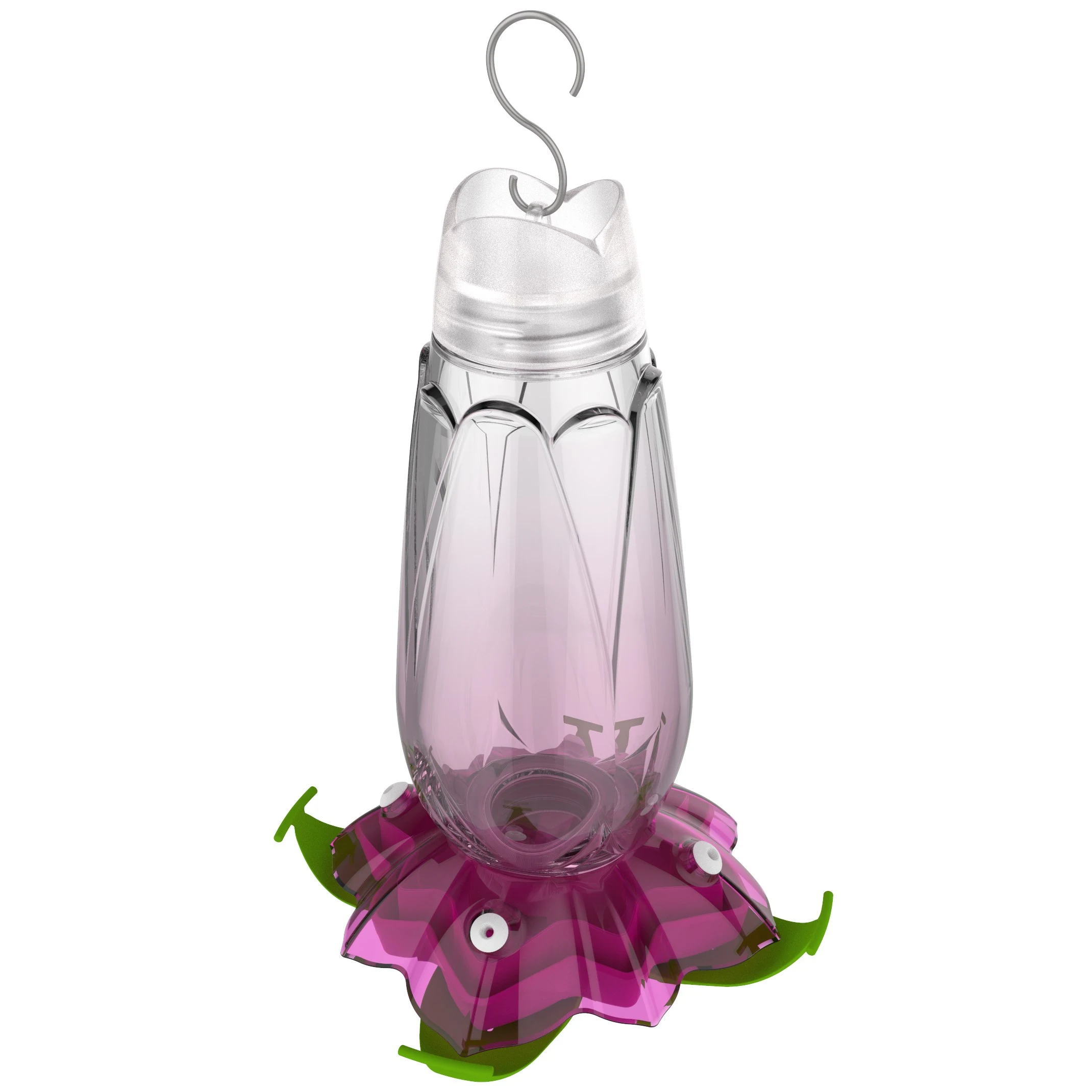 WOODSTREAM CORP Classic 18oz Glass Floral Hummingbird Feeder Purple — Single Unit