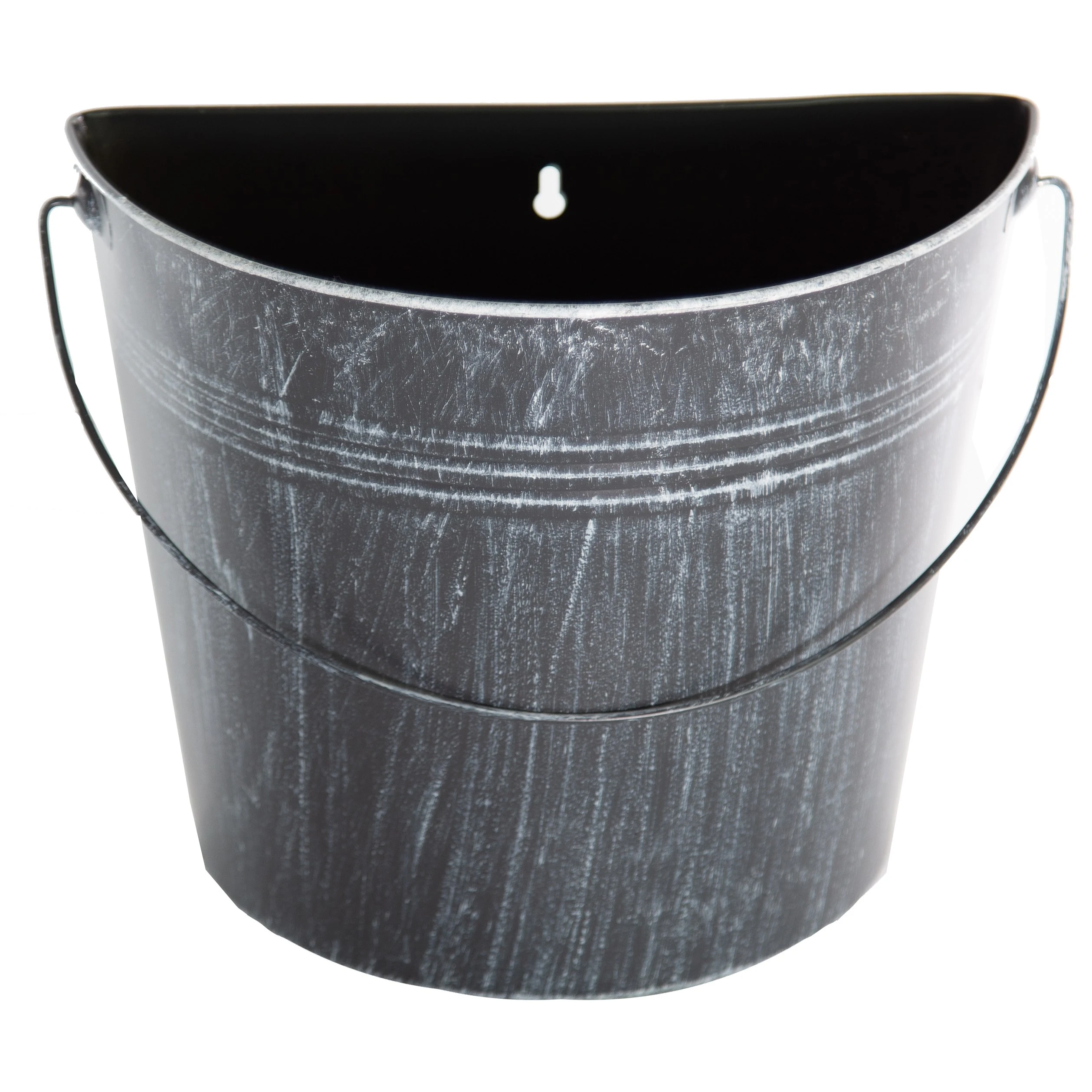 SUZHOU YIRAN SCI &TECH CO LTD Gardener Select 10.2" Half Round Wall Bucket Antique Black 10.2"x5.1"x8.7" — Single Unit