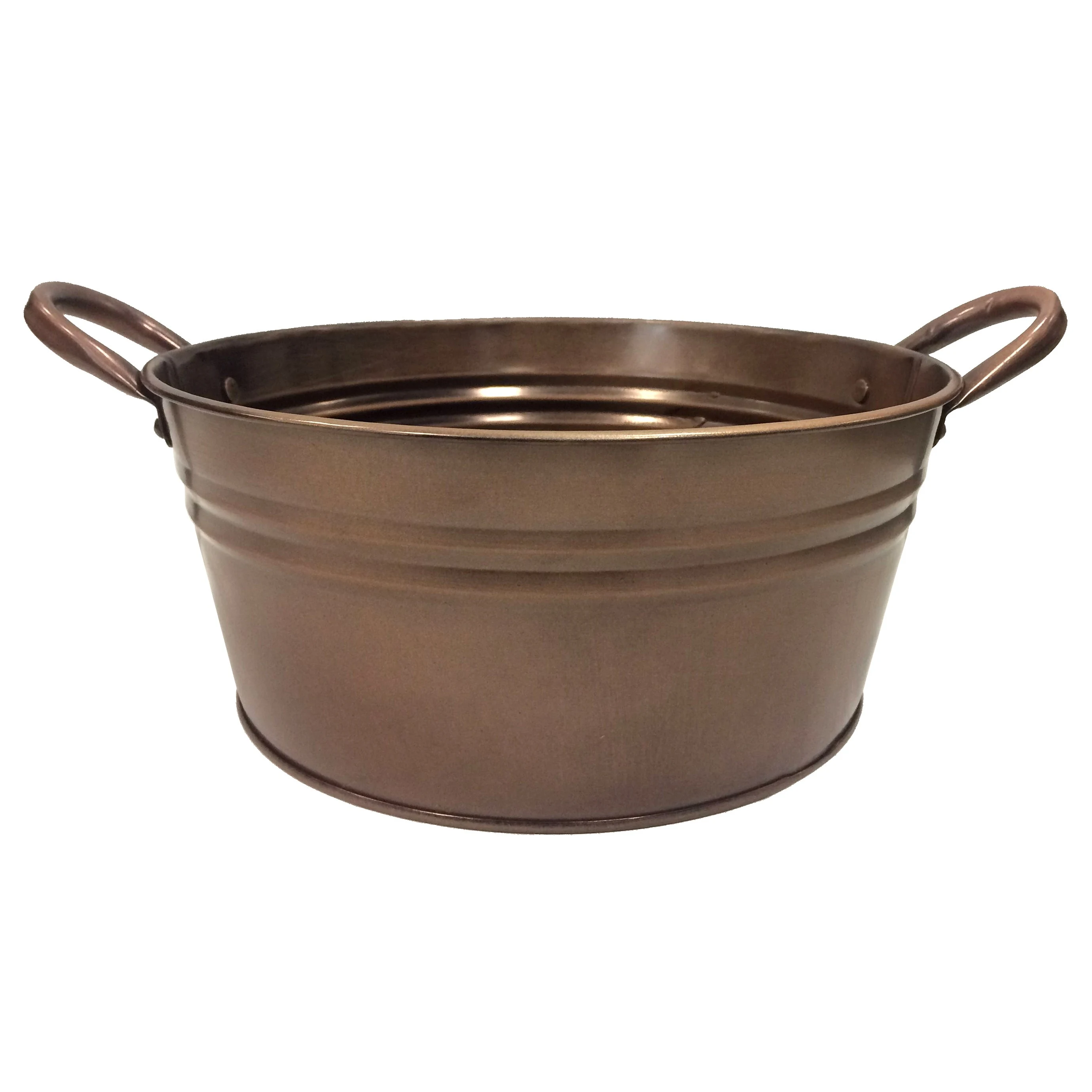 SUZHOU YIRAN SCI &TECH CO LTD Gardener Select 9" Round Short Tin Bucket Antique Copper 9"wx10"h — Single Unit