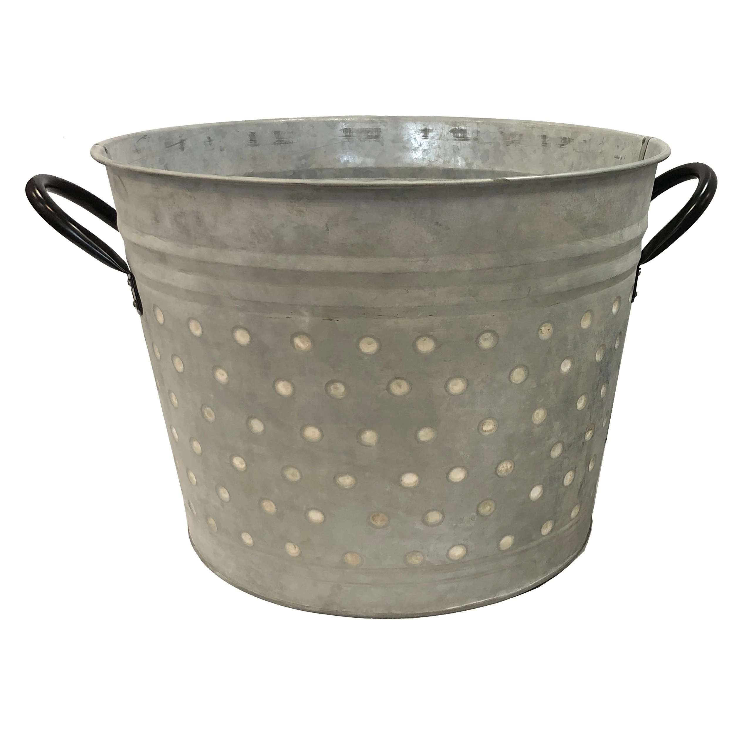 SUZHOU YIRAN SCI &TECH CO LTD Gardener Select 11.8" White Metal Planter with Dot Design & Handles — Single Unit