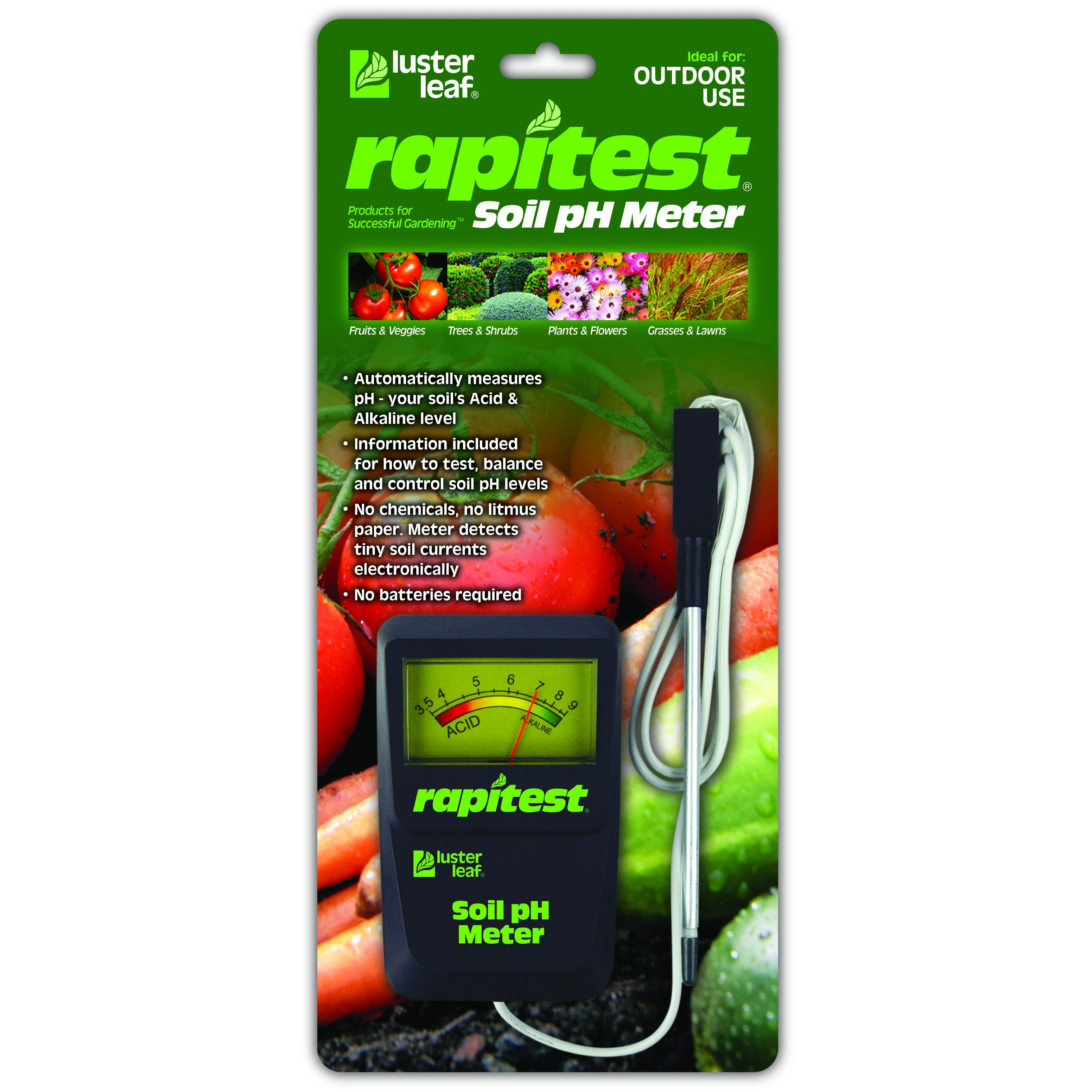 LUSTER LEAF PRODUCTS INC Luster Leaf Soil pH Meter Plus pH Plant Guide — Single Unit