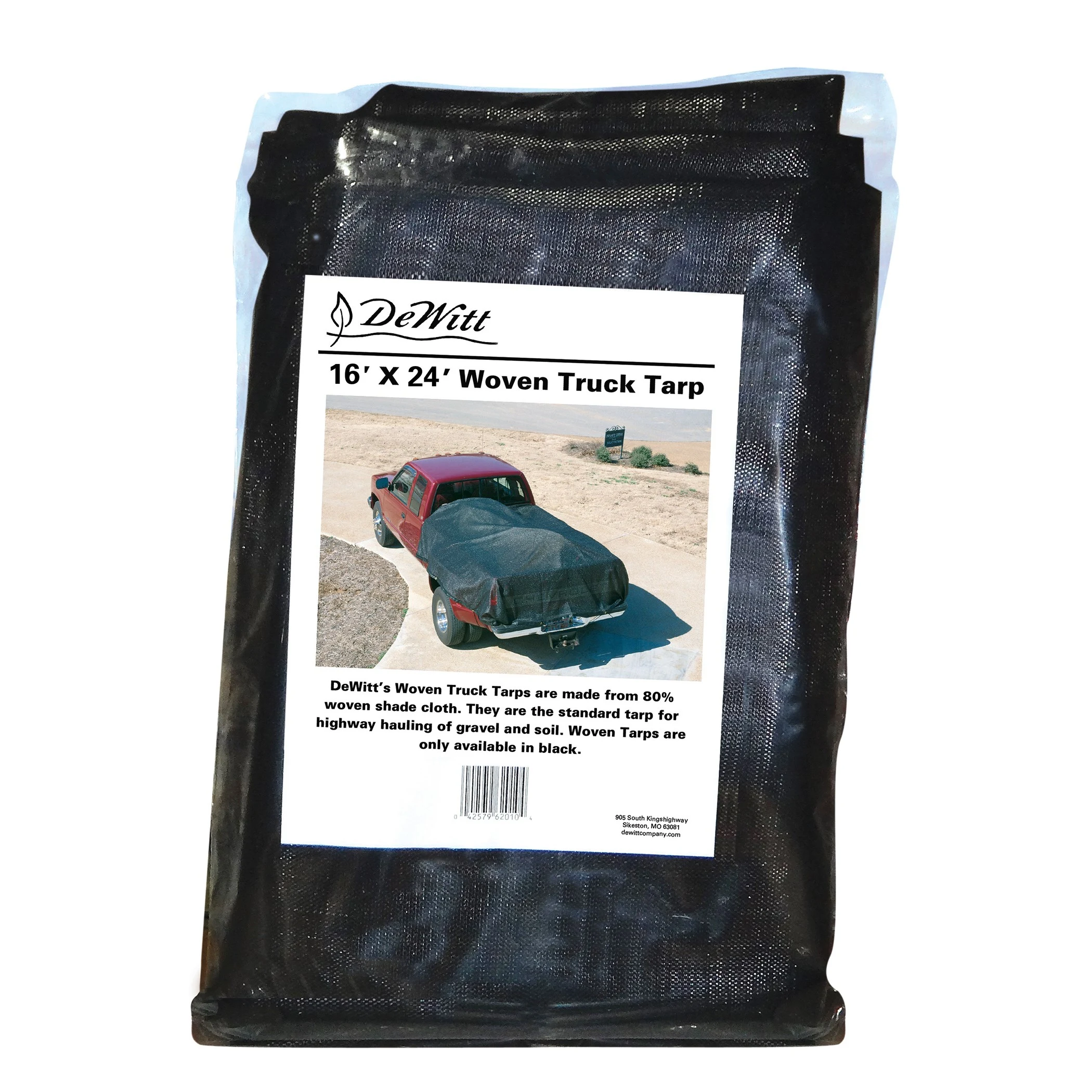 Dewitt 16'x24' 80% Black Woven Shade Truck Tarp — Single Unit