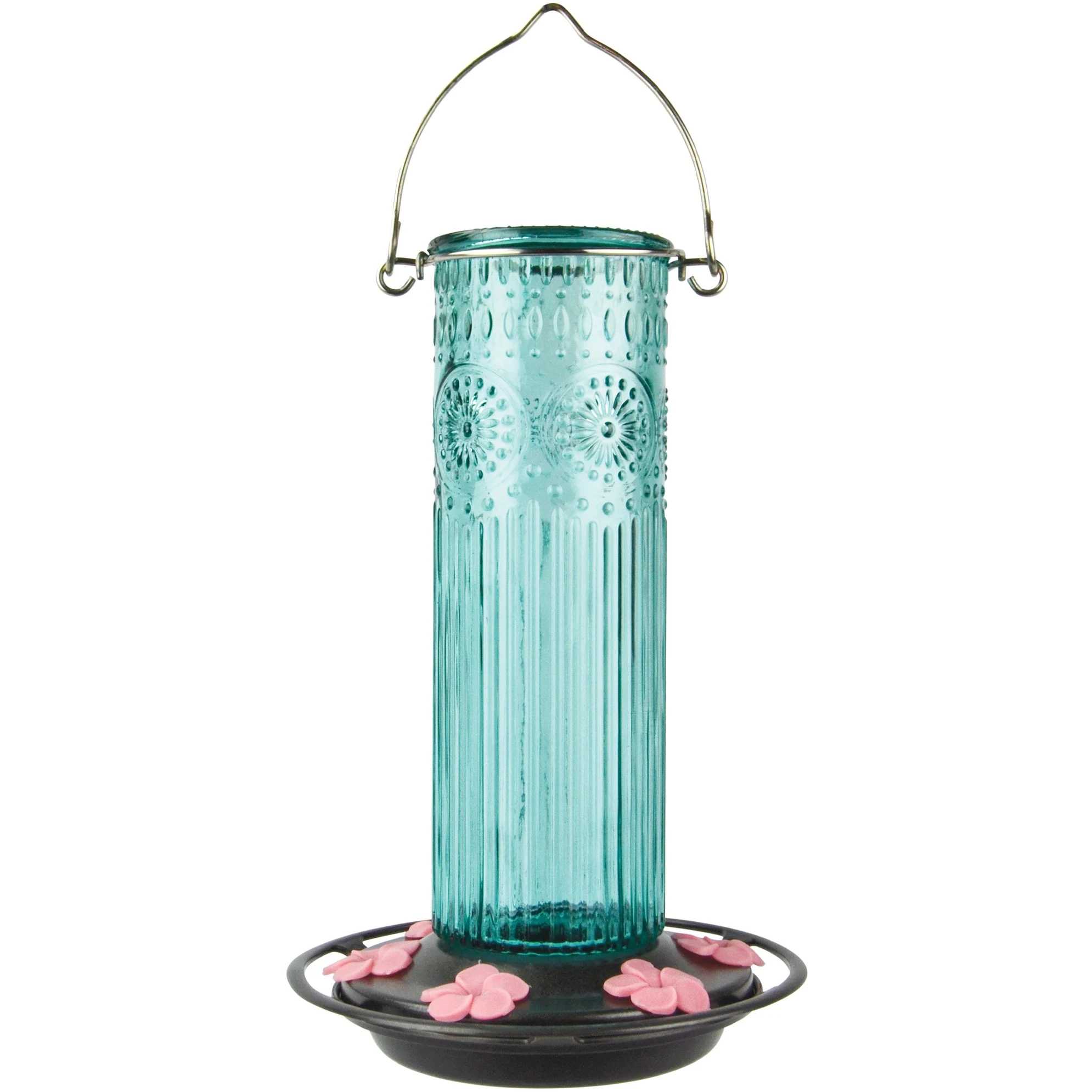 NATURES WAY PRODUCTS, LLC Natures Way 28oz Antique Glass Gravity Hummingbird Feeder Teal — Single Unit