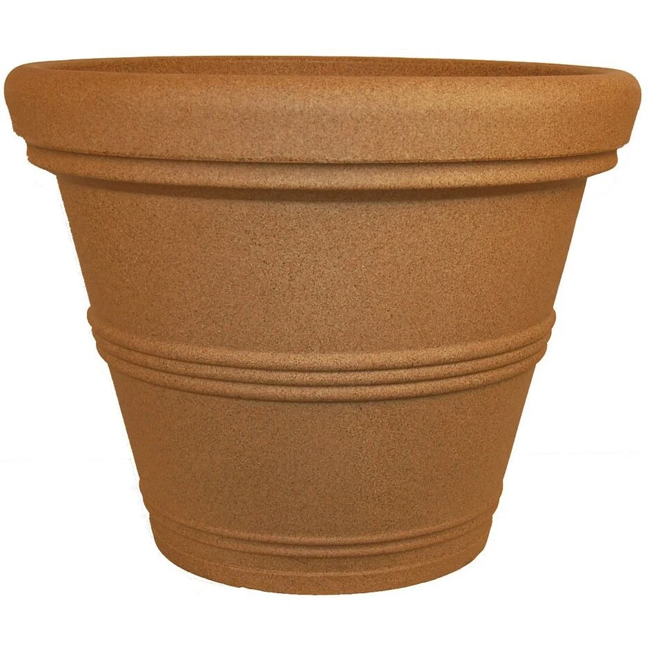 TUSCO PRODUCTS Tusco 15.5" Rolled Rim Planter Sandstone — Single Unit