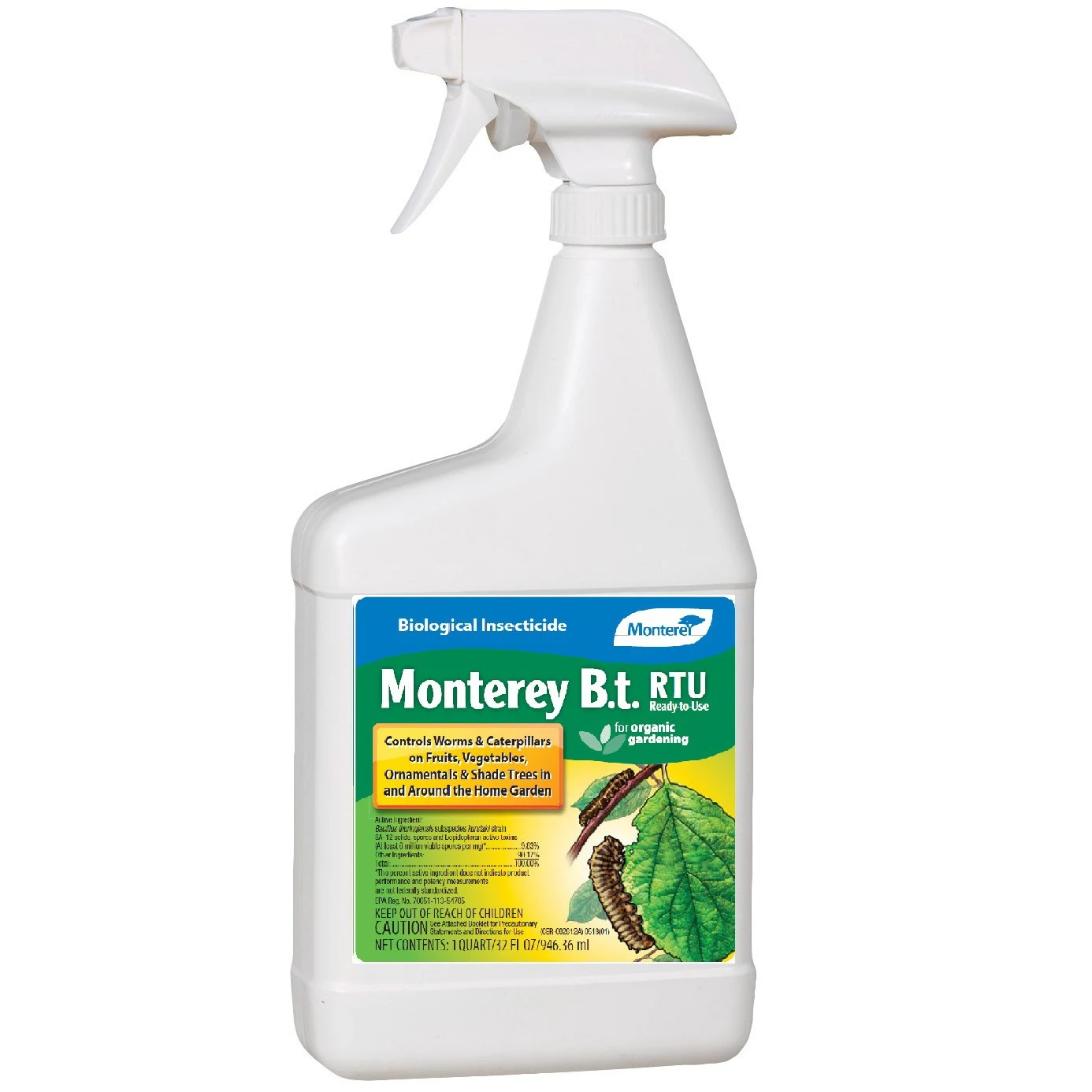 LAWN AND GARDEN PRODUCTS Monterey 32oz B.t. Bacillus thuringiensis Biological Insecticide RTU BT — Single Unit