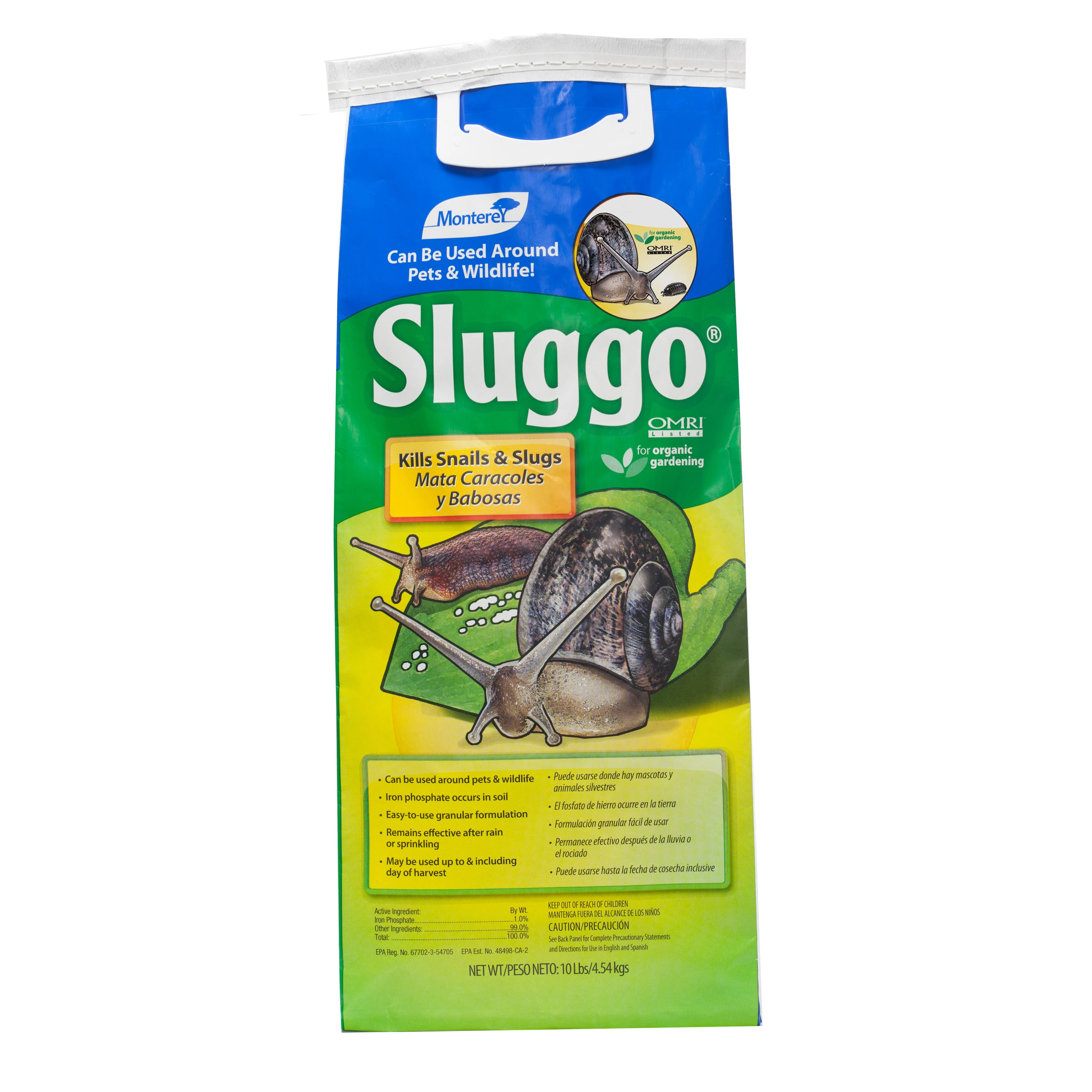 LAWN AND GARDEN PRODUCTS Monterey 10# Sluggo Snail & Slug Bait OMRI — Single Unit