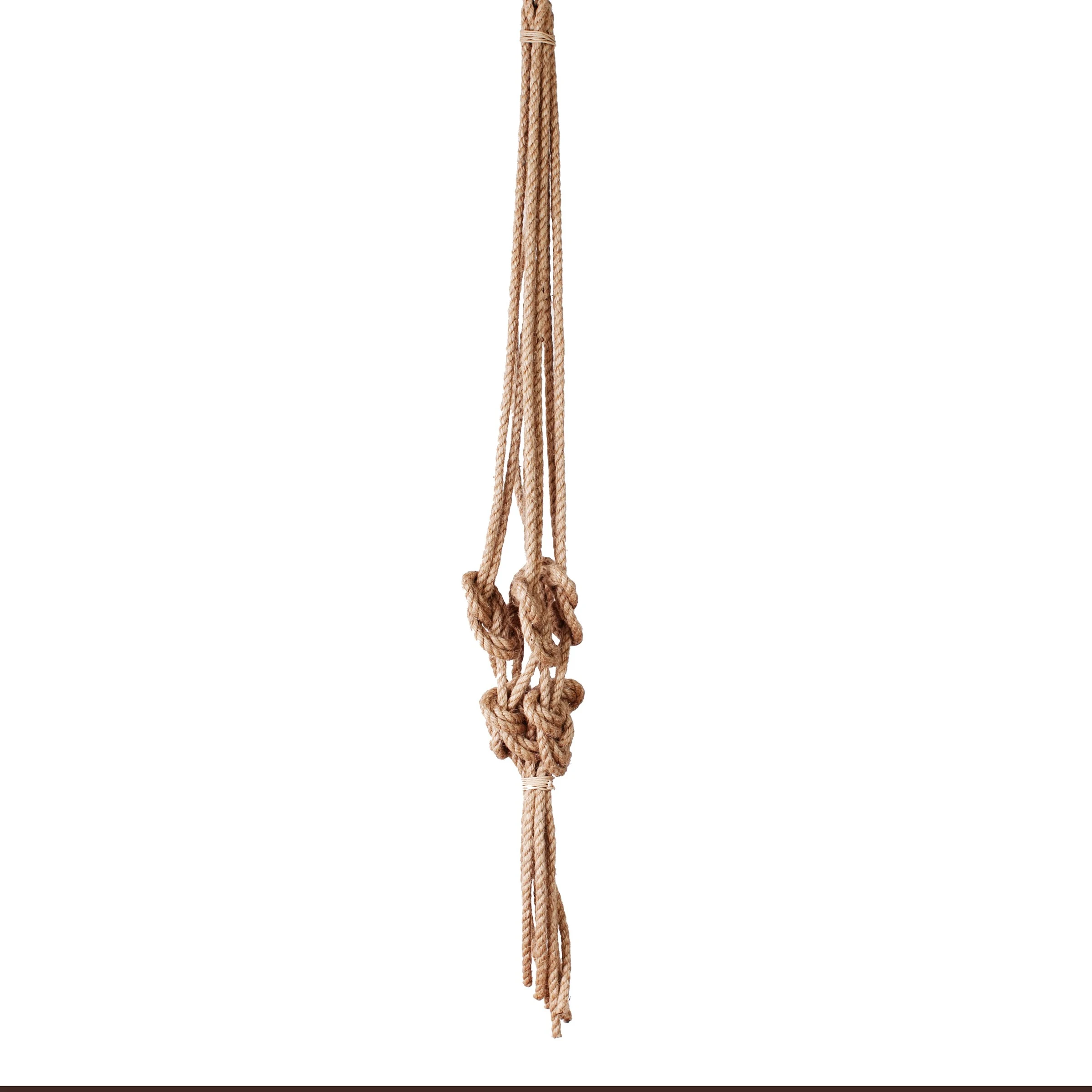 PRIMITIVE PLANTERS Primitive 30" Natural Knotted Rope Hanger — Single Unit