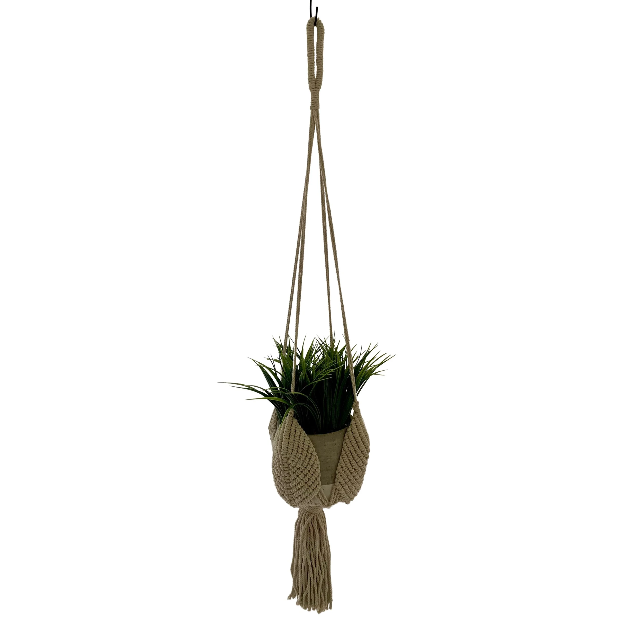 PRIMITIVE PLANTERS Primitive Macrame Pod Plant Hanger — Single Unit