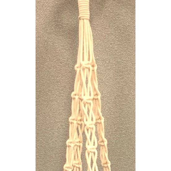 PRIMITIVE PLANTERS Primitive 40" Woven Link Hanger Cream — Single Unit