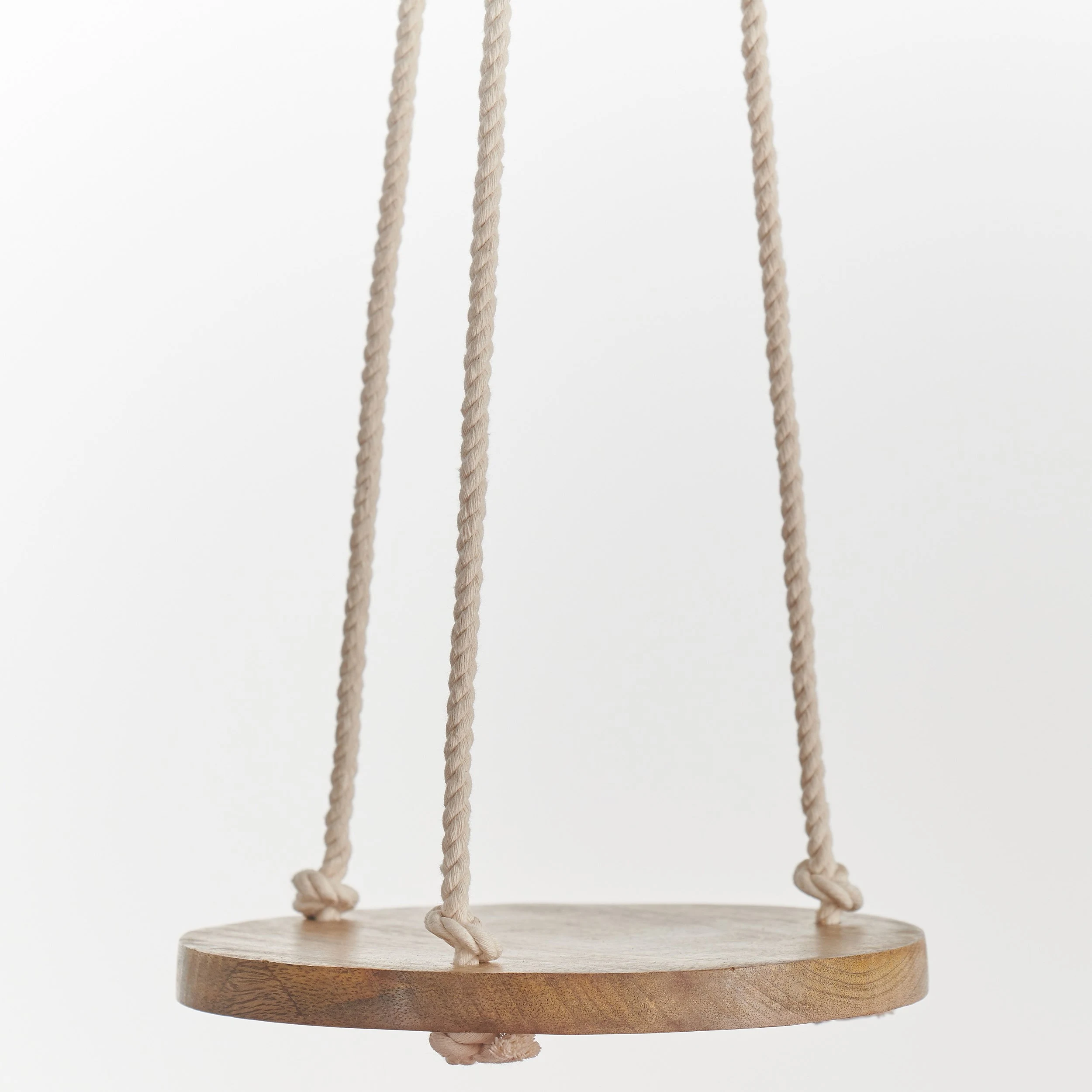 PRIMITIVE PLANTERS Primitive 6" Hanging Wooden Round Cotton — Single Unit