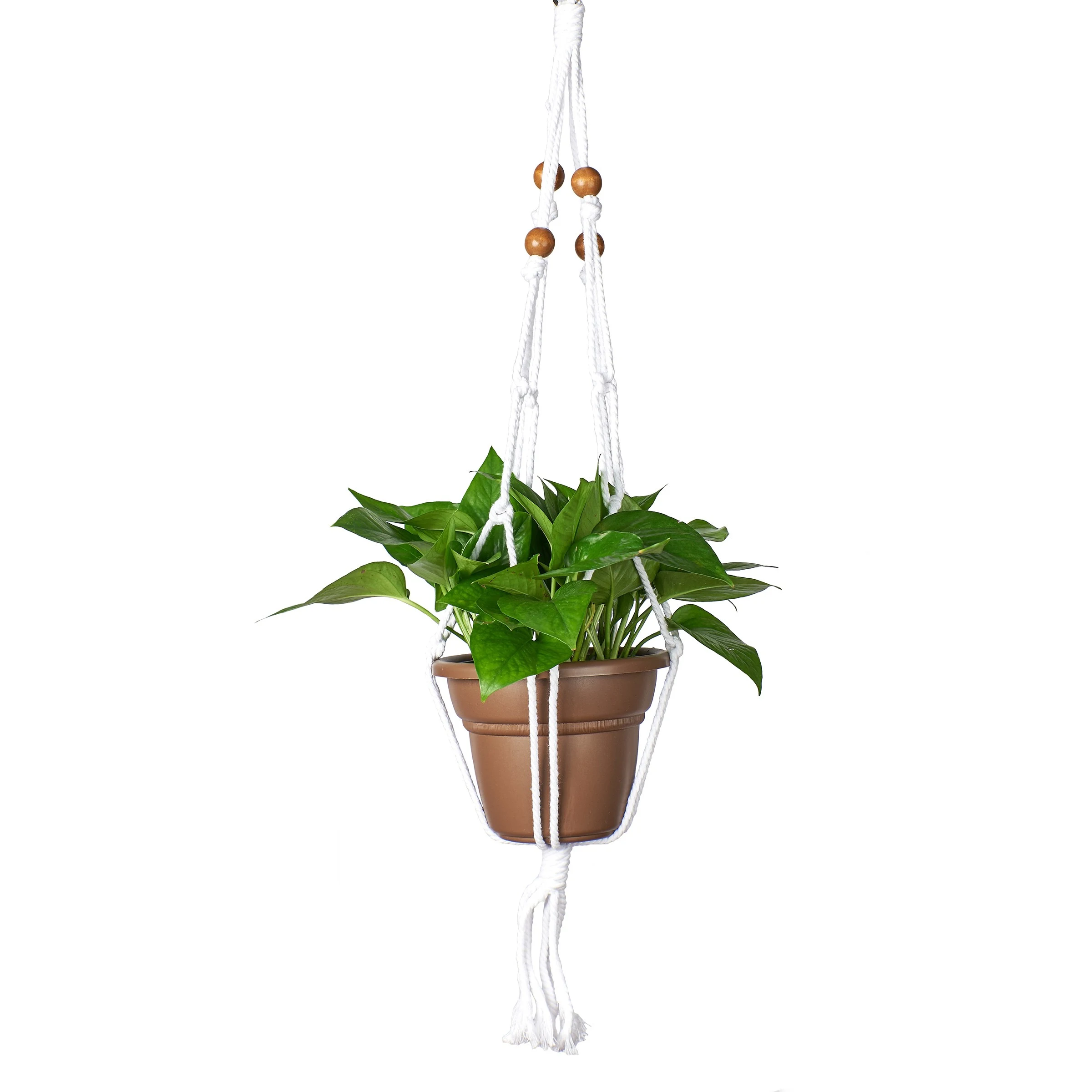 PRIMITIVE PLANTERS Primitive 30" Beaded Cotton Plant Hanger — Single Unit
