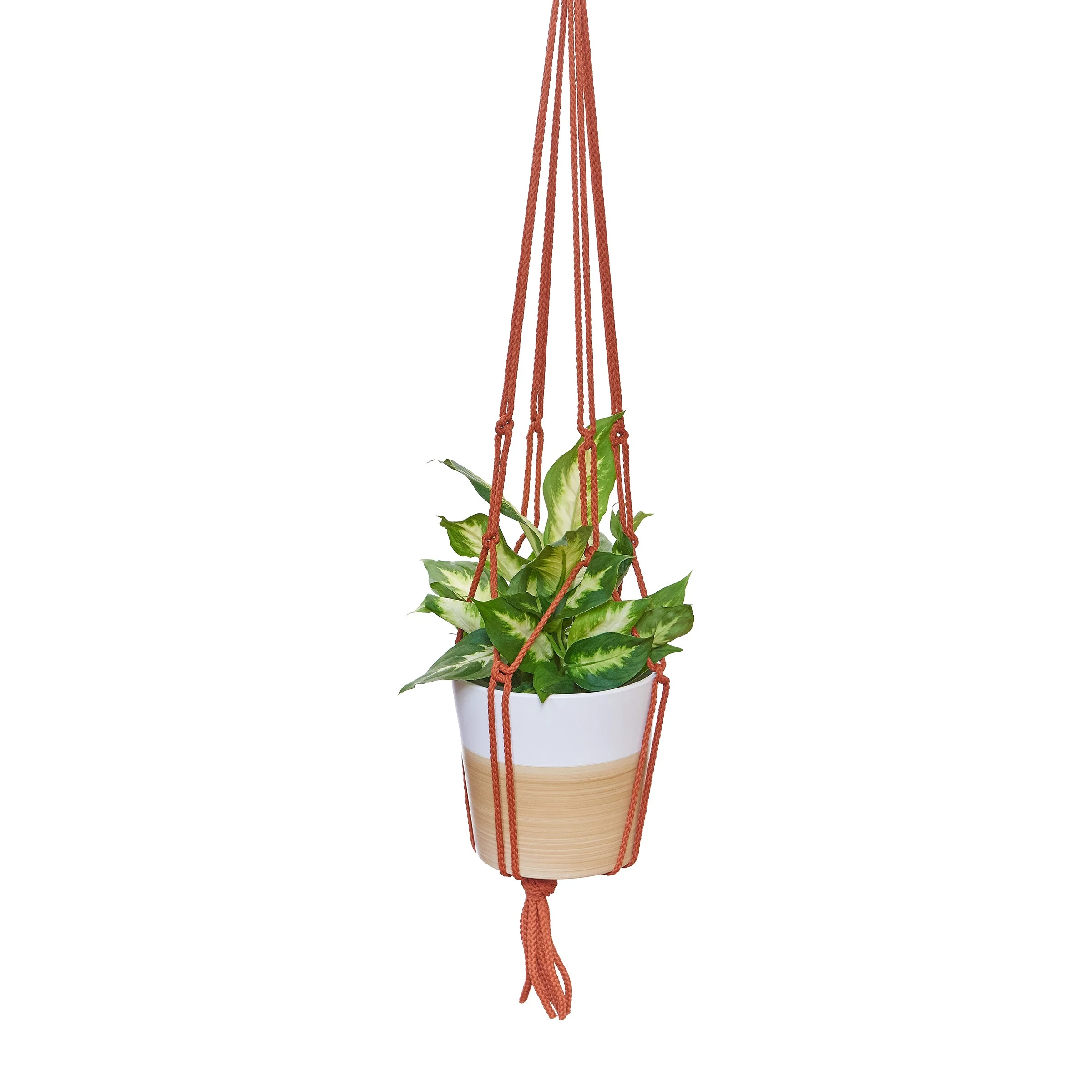 PRIMITIVE PLANTERS Primitive 36" Rust Macrame Plant Hanger — Single Unit