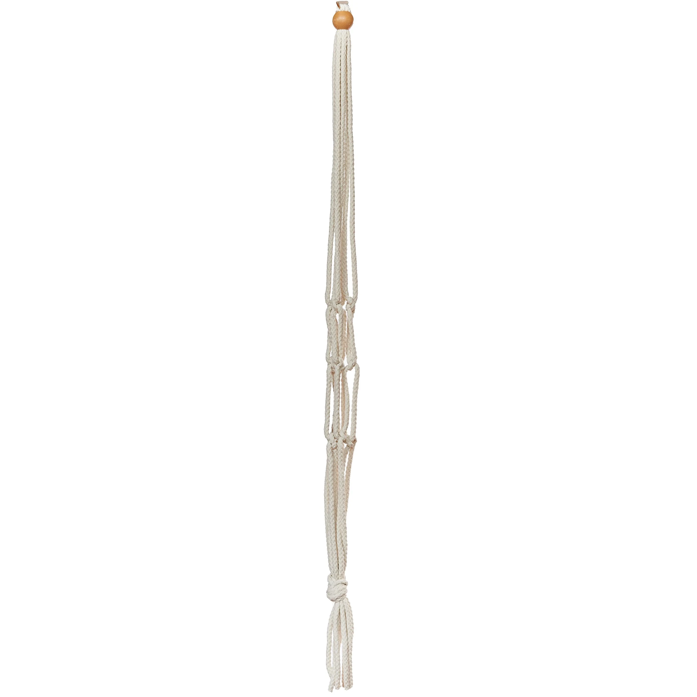 PRIMITIVE PLANTERS Primitive 36" Antique White Macrame Plant Hanger — Single Unit