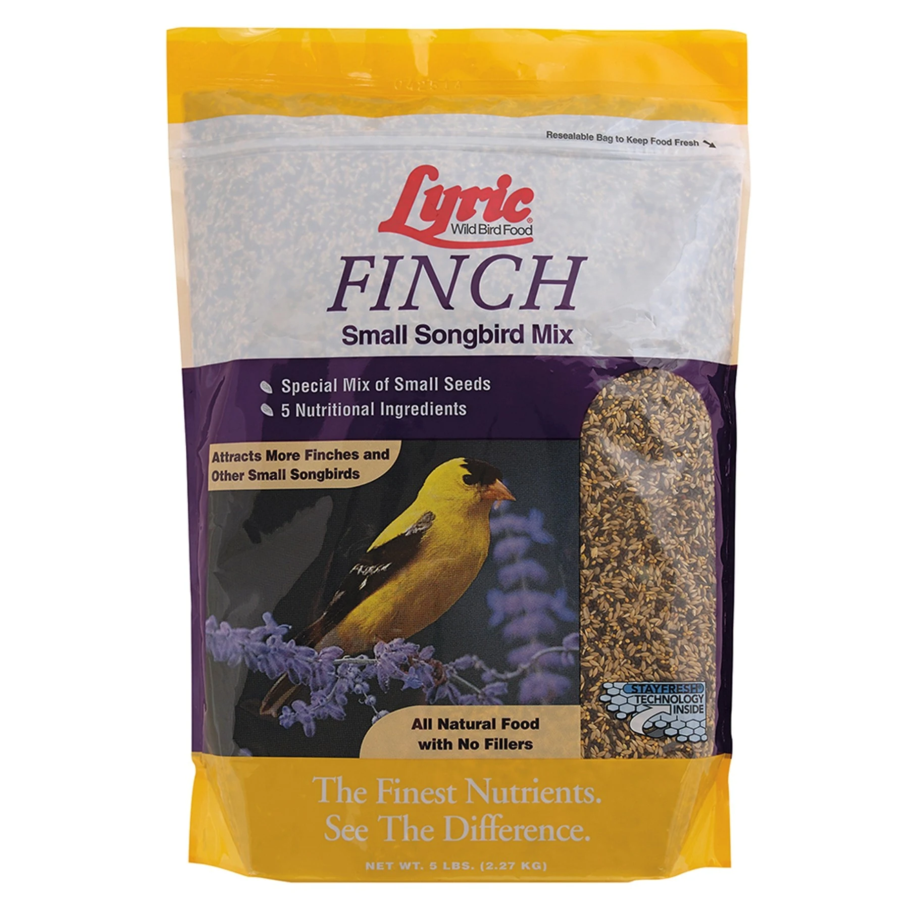 LEBANON SEABOARD CORPORATION Lyric 5# Finch Bird Food Cube Yellow Bag — Single Unit