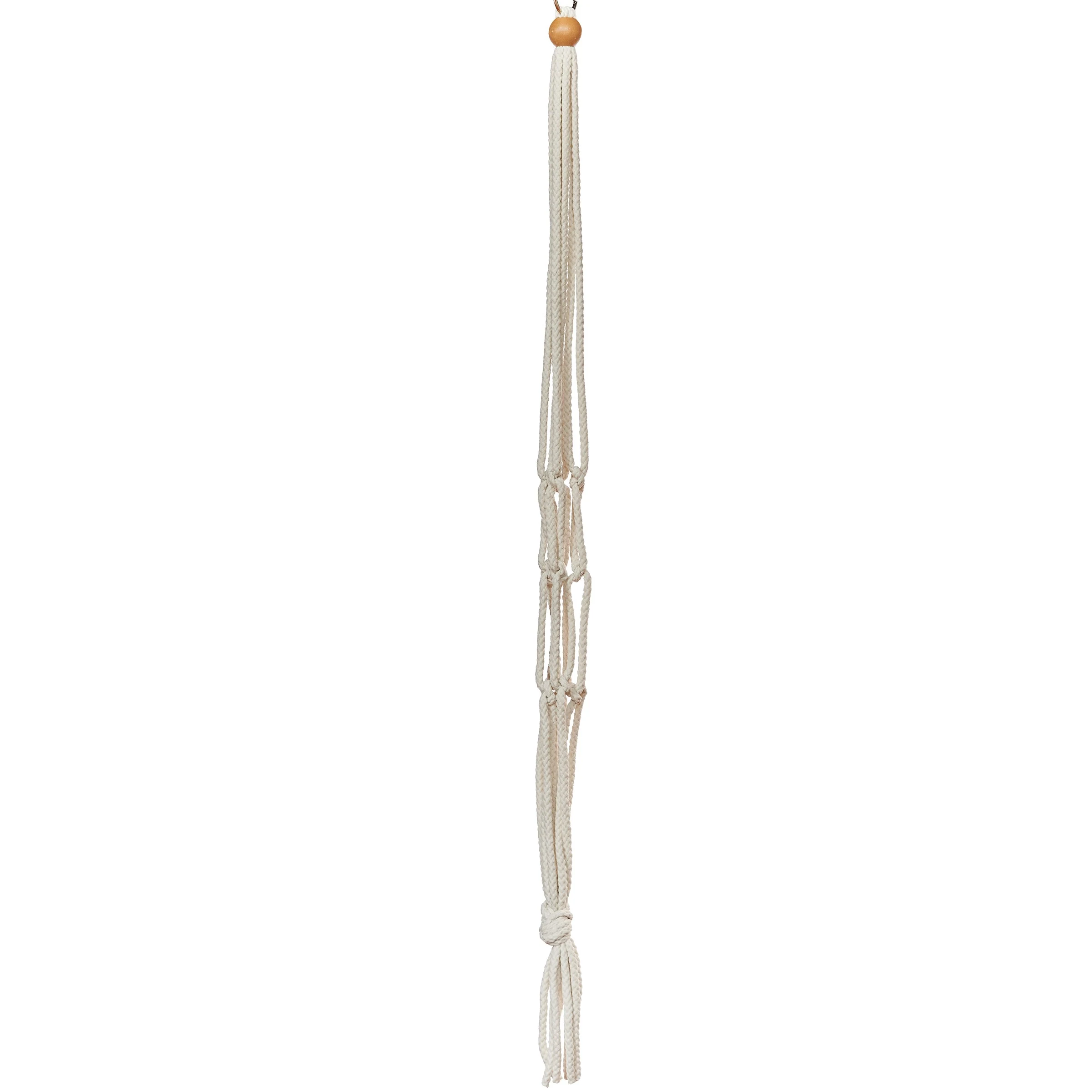 PRIMITIVE PLANTERS Primitive 30" Antique White Macrame Plant Hanger — Single Unit