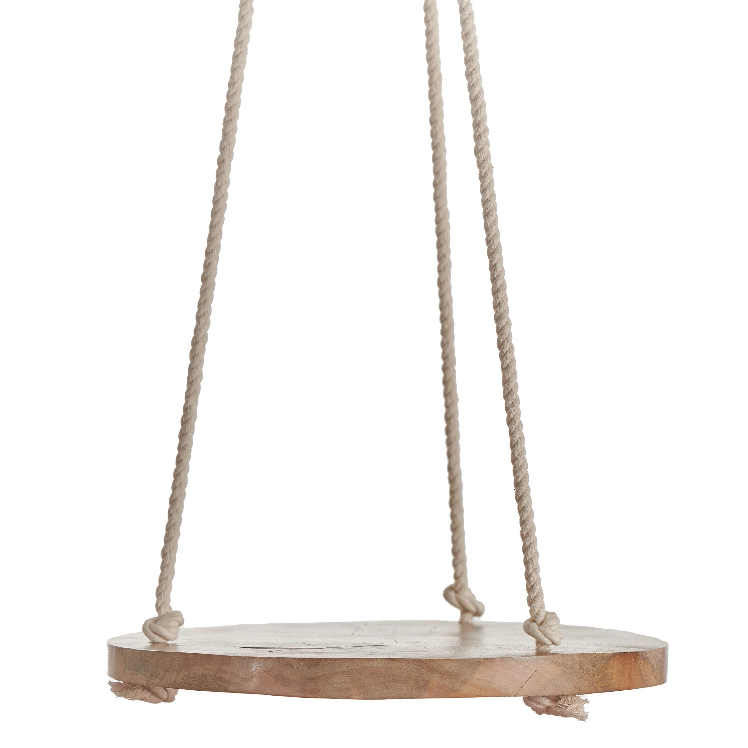 PRIMITIVE PLANTERS Primitive 10" Hanging Wooden Round Cotton — Single Unit