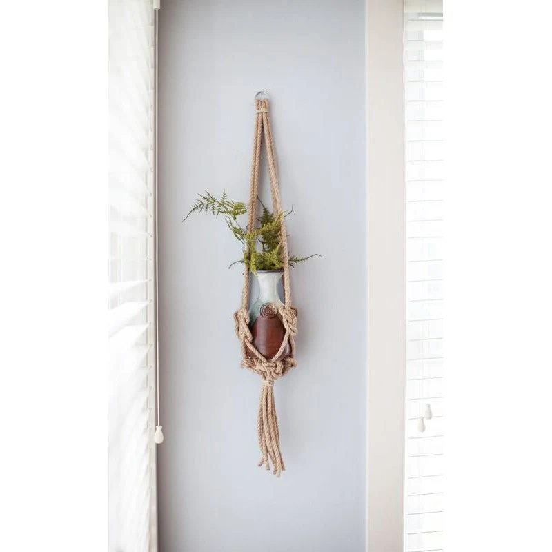 PRIMITIVE PLANTERS Primitive 36" Natural Knotted Rope Hanger — Single Unit