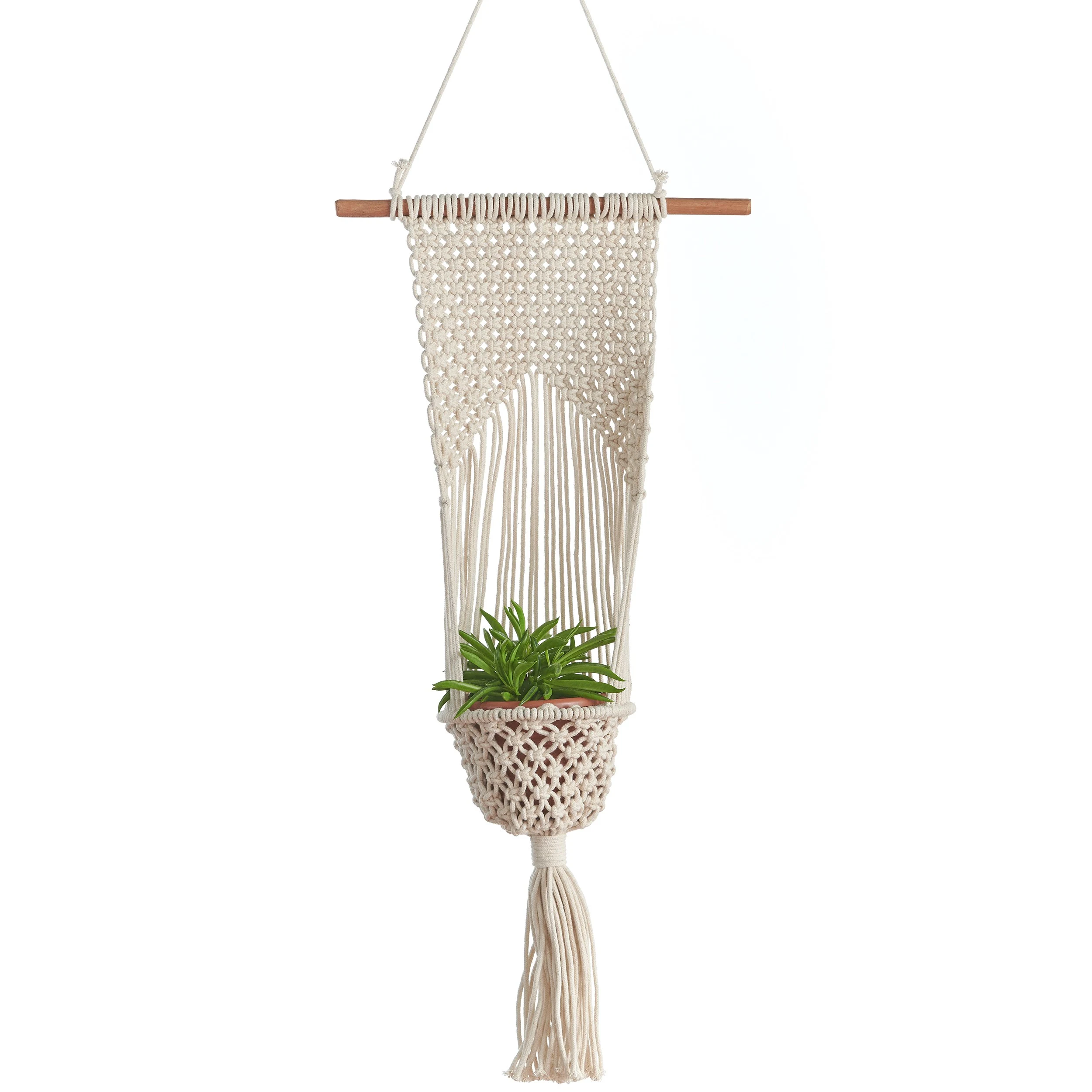 PRIMITIVE PLANTERS Primitive Woven Hanging Planter — Single Unit