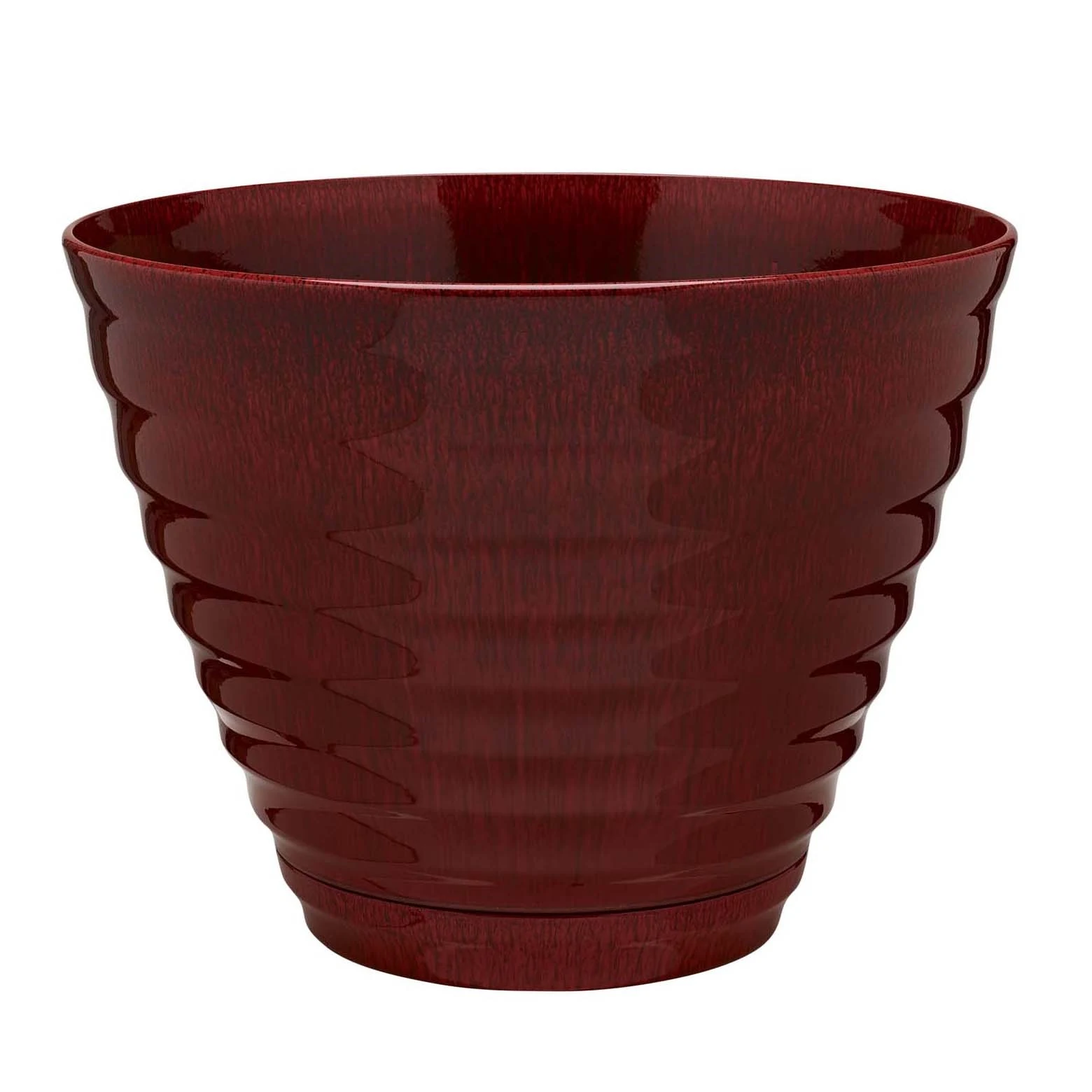 THE AMES COMPANIES, INC. Southern Patio 16" Beehive Planter With Saucer Red Splatter — Single Unit