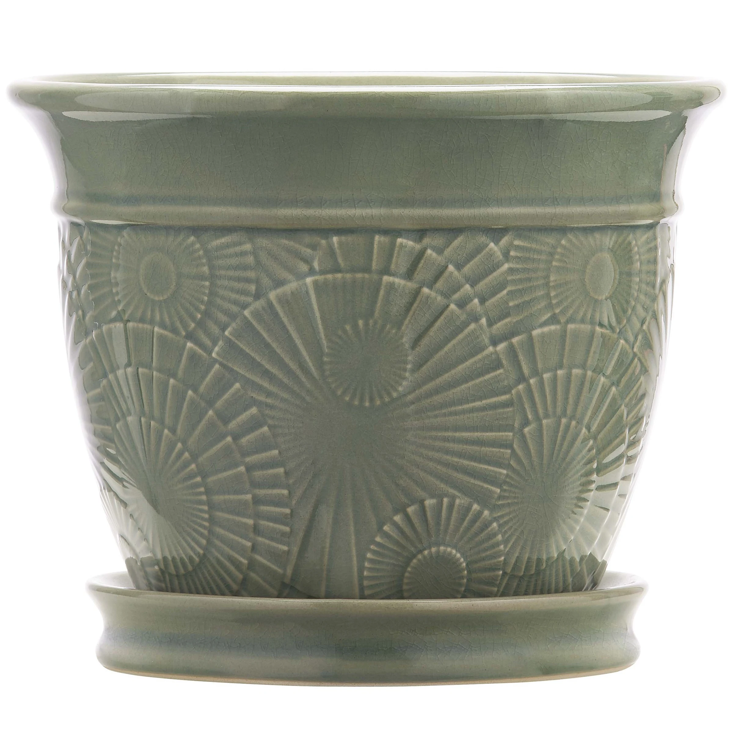 THE AMES COMPANIES, INC. Southern Patio 6" Annandale Planter Celadon Finish — Single Unit